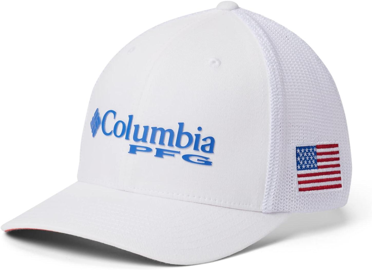 imageColumbia PFG Logo Mesh Ball CapWhiteVivid BlueUsa Flag