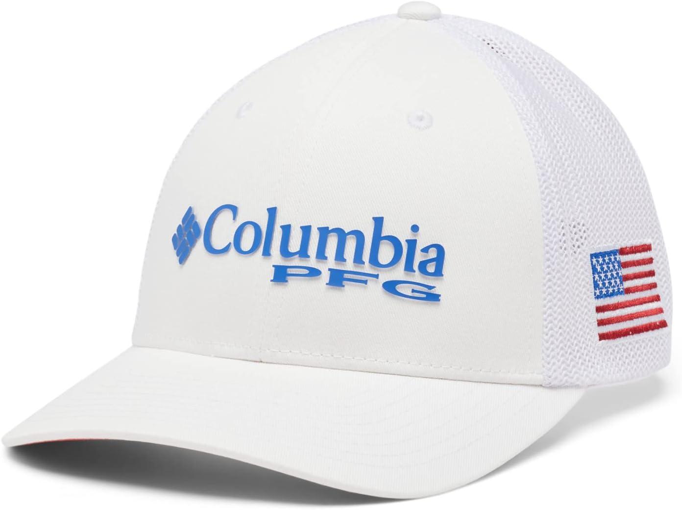 imageColumbia PFG Logo Mesh Ball CapWhiteVivid BlueUsa Flag