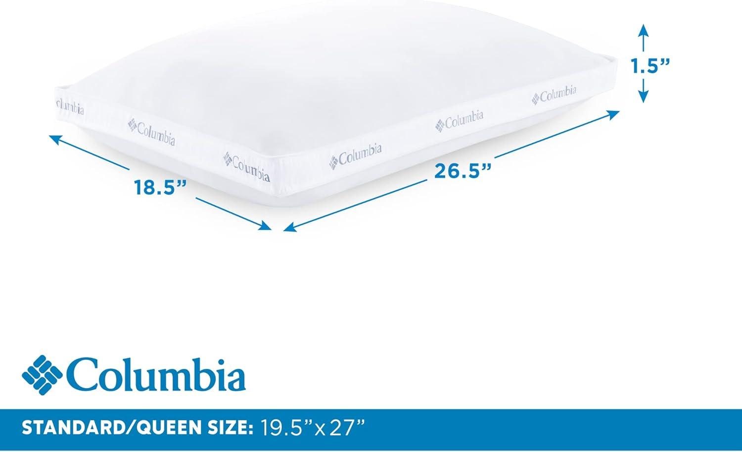 imageColumbia Ultimate Down Alternative Performance Queen Size Pillow with OmniWick ampamp Moisture Wicking Technology Breathable Side Sleeper Neck and Shoulder Support White StandardQueen Pack of 1