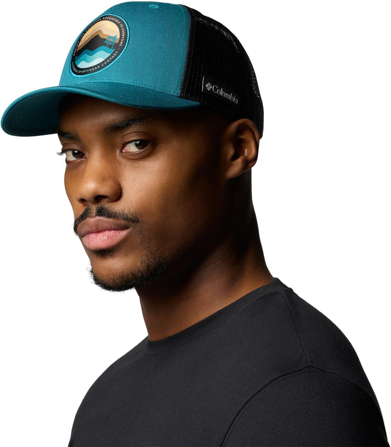 imageColumbia UnisexAdult Mesh Snap BackRiver BlueBlackCircular Landscape