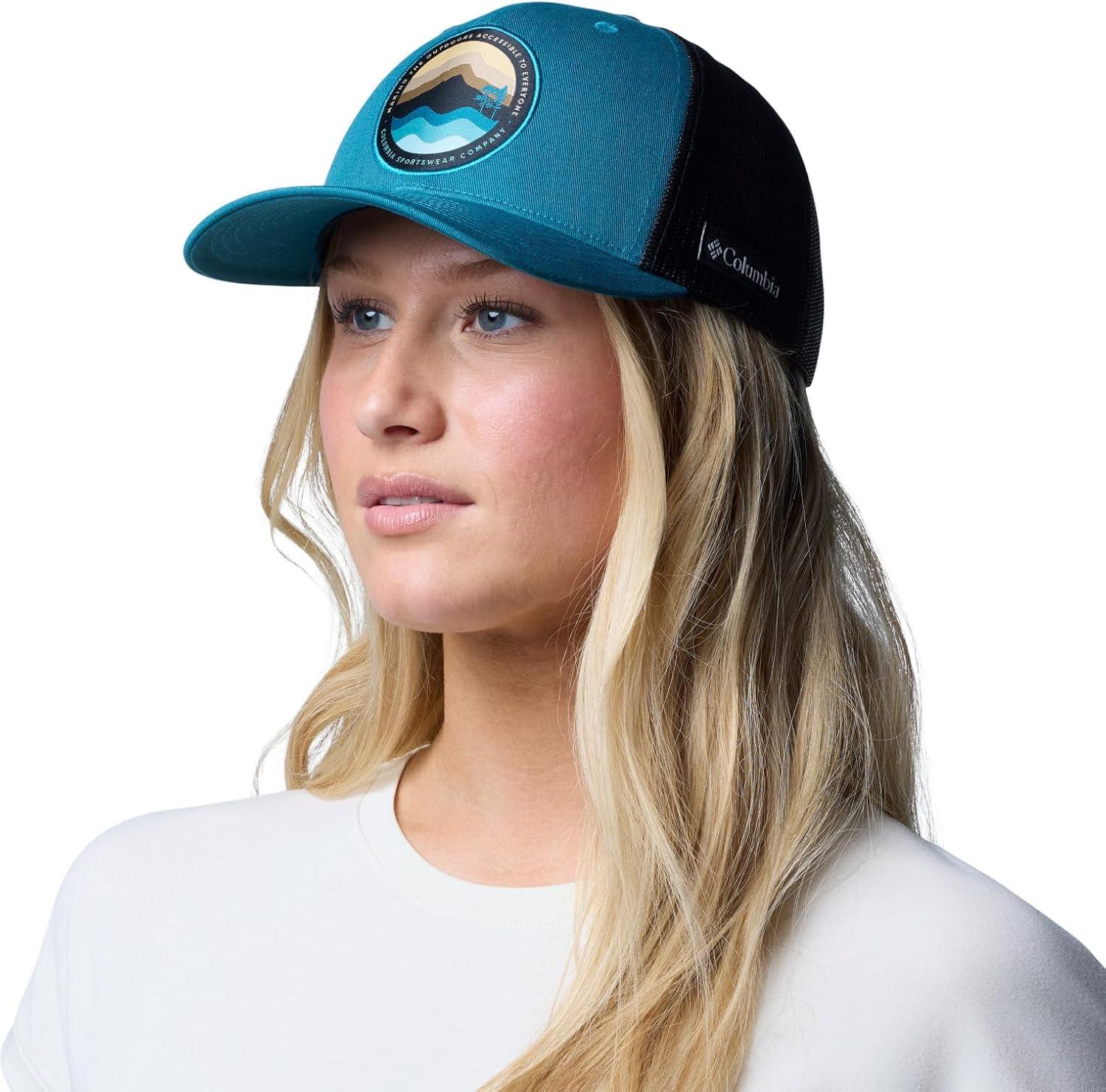 imageColumbia UnisexAdult Mesh Snap BackRiver BlueBlackCircular Landscape
