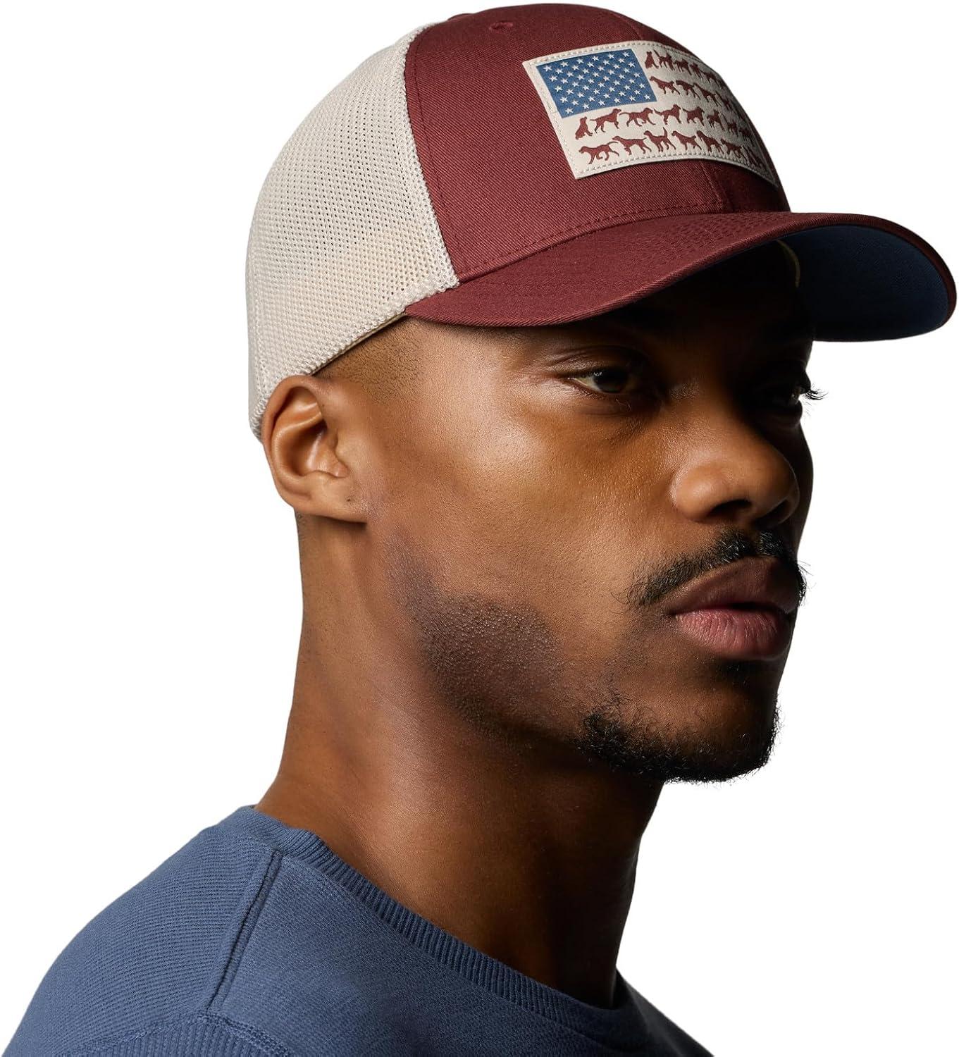 imageColumbia UnisexAdult PHG Game Flag Mesh Ball Cap Low CrownRed RocksDark StoneDog Flag
