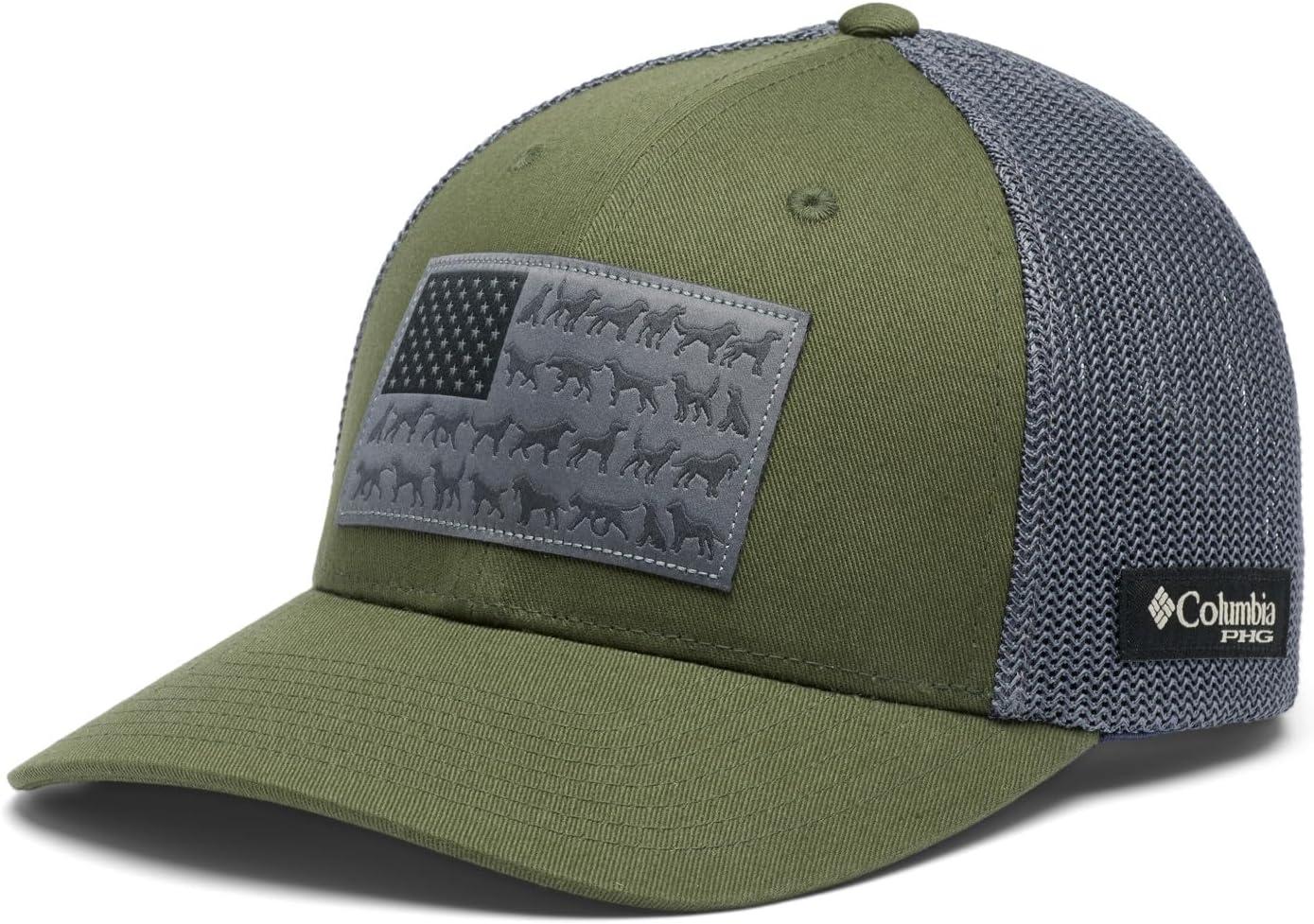 imageColumbia UnisexAdult PHG Game Flag Mesh Ball Cap Low CrownSurplus GreenCity GreyDog Flag