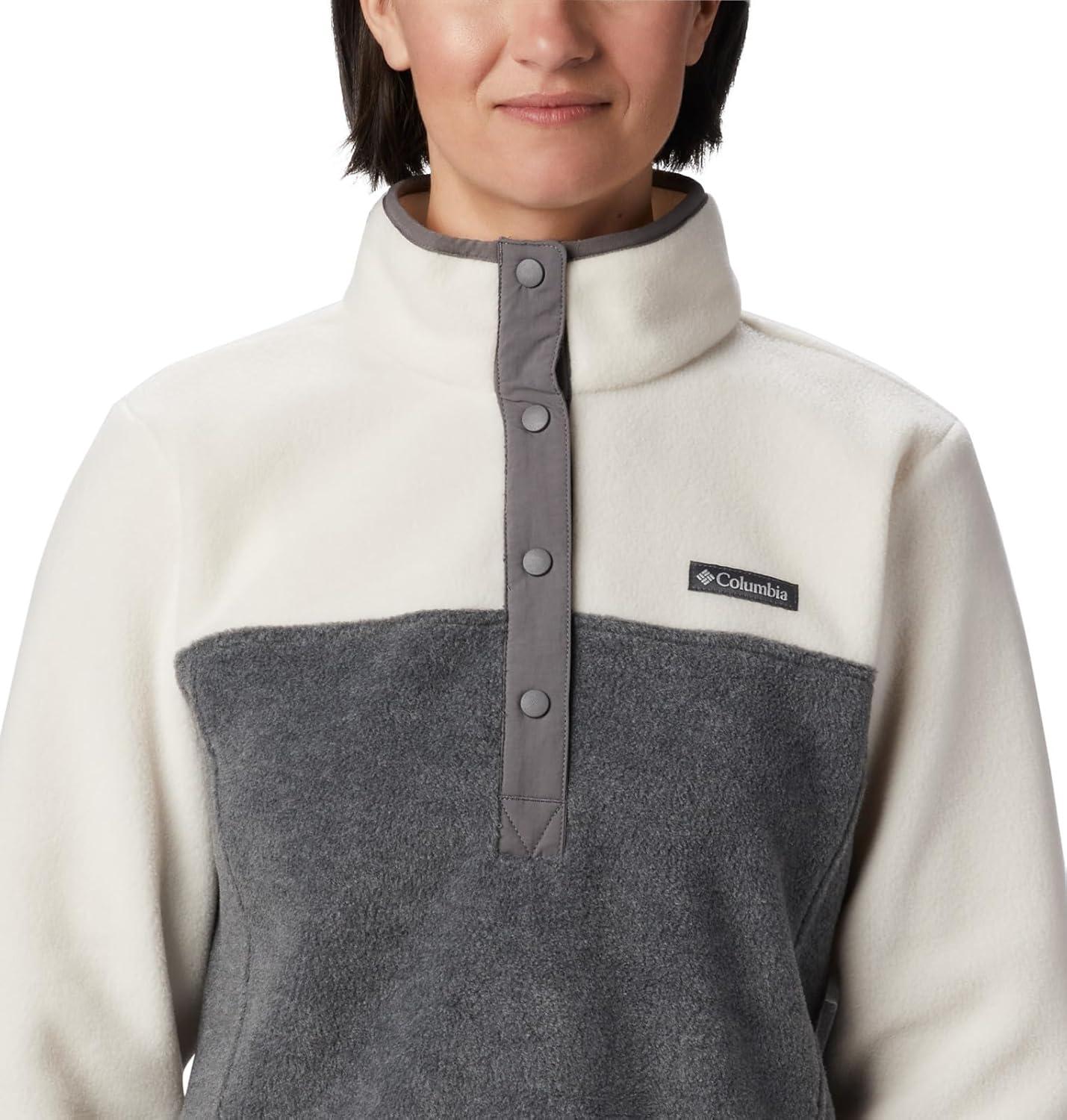 imageColumbia Womens Benton Springs Half Snap II Pull Over Fleece Jacket City Grey HeatherChalk Large