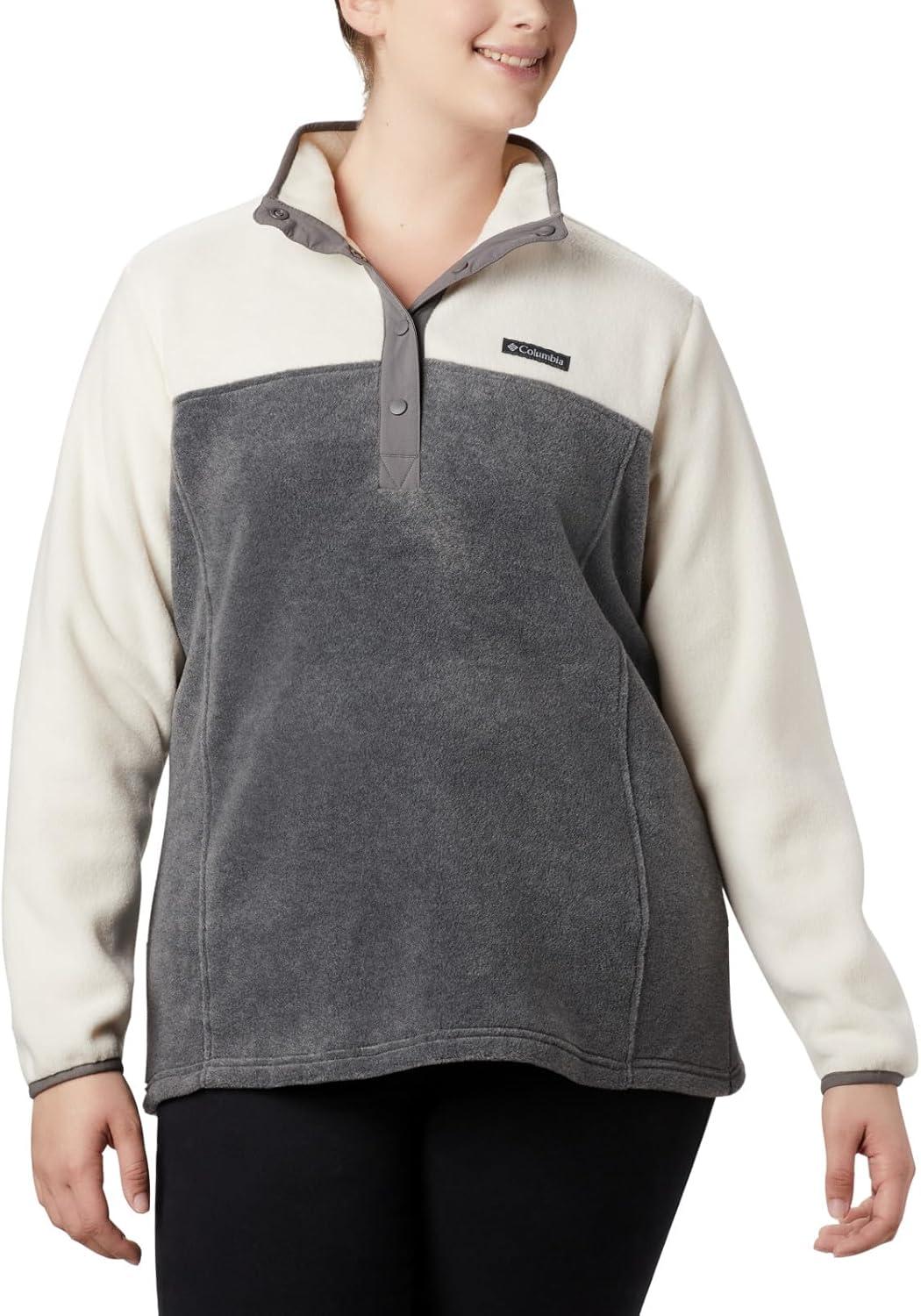 imageColumbia Womens Benton Springs Half Snap II Pull Over Fleece Jacket City Grey HeatherChalk Large