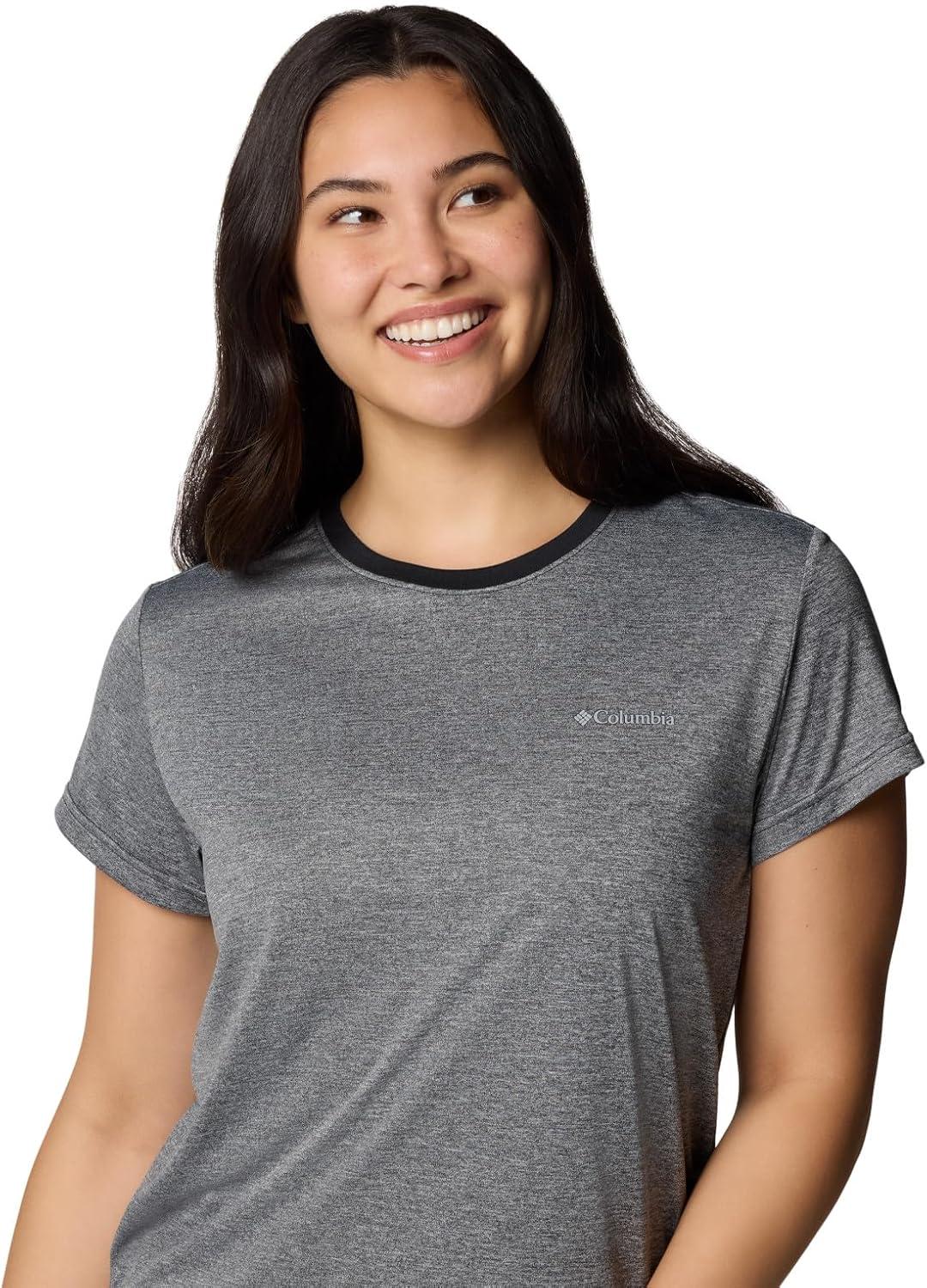 imageColumbia Womens Bluevista Hill Short Sleeve CrewBlack Heather