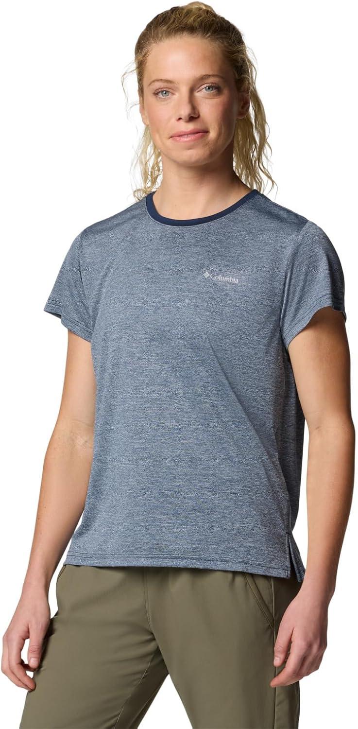 imageColumbia Womens Bluevista Hill Short Sleeve CrewCollegiate Navy Heather
