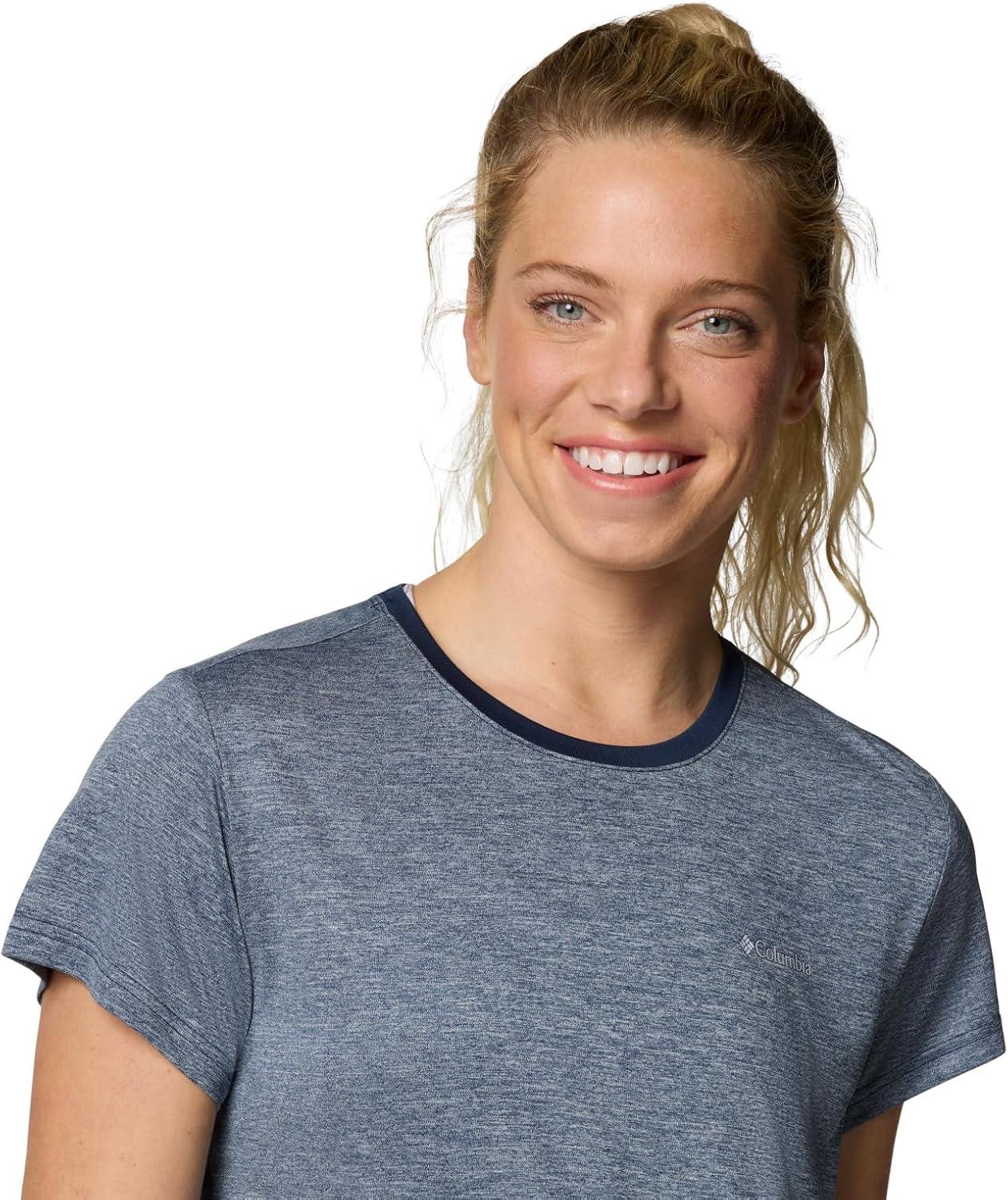 imageColumbia Womens Bluevista Hill Short Sleeve CrewCollegiate Navy Heather