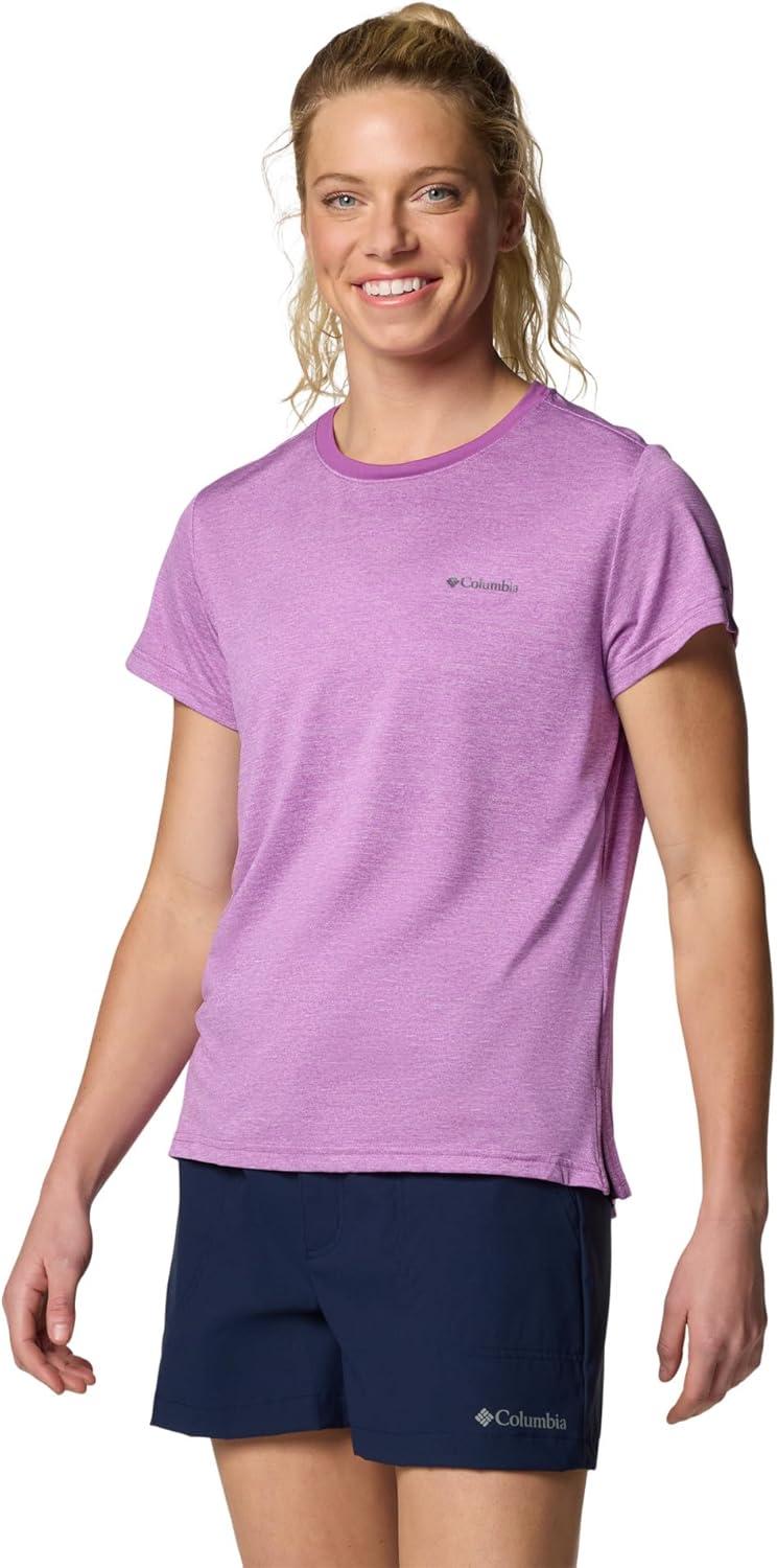 imageColumbia Womens Bluevista Hill Short Sleeve CrewRazzle Heather