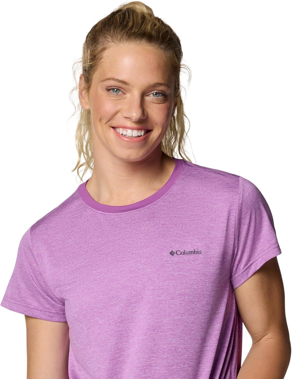 imageColumbia Womens Bluevista Hill Short Sleeve CrewRazzle Heather