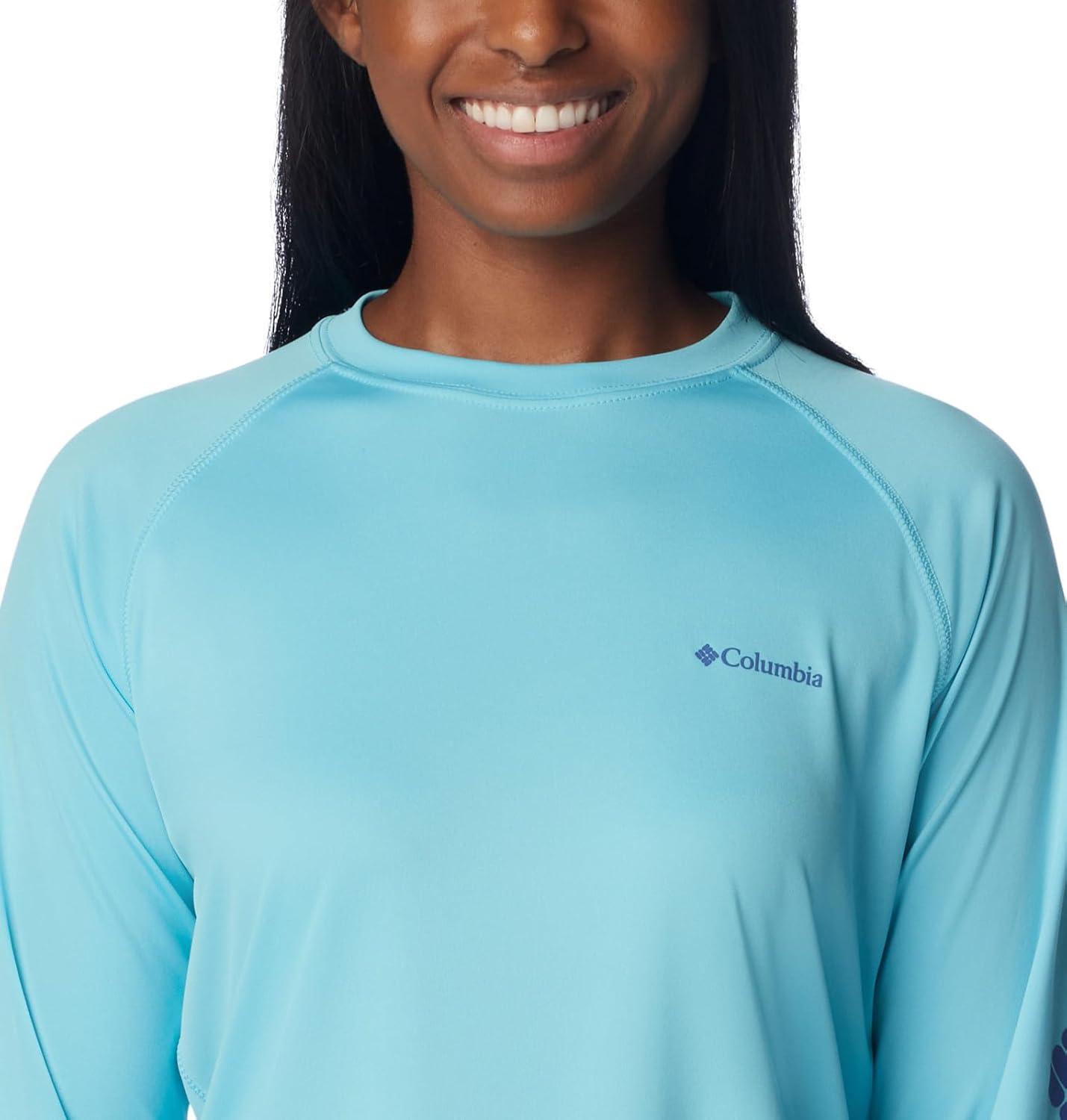 imageColumbia Womens Fork Stream Long Sleeve ShirtAquamarineEve Logo