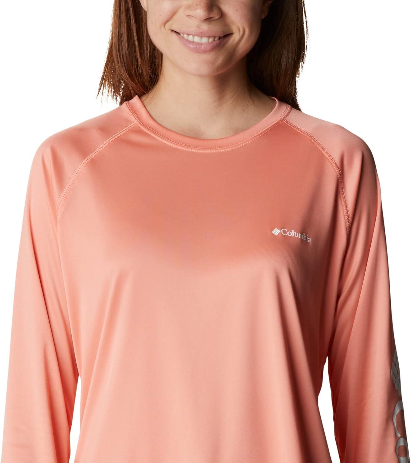 imageColumbia Womens Fork Stream Long Sleeve ShirtCoral ReefWhite Logo