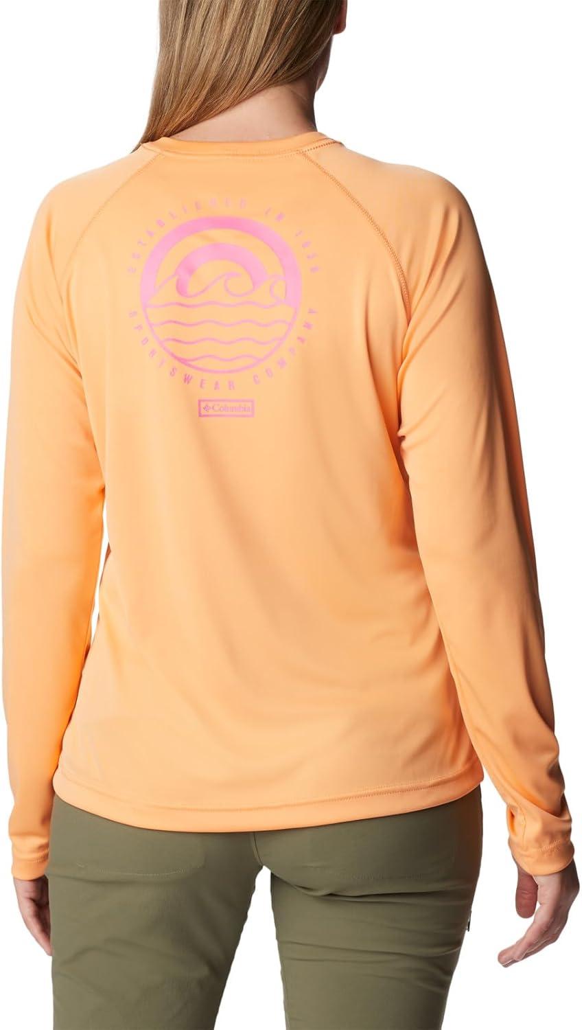 imageColumbia Womens Fork Stream Long Sleeve ShirtPeachWild Geranium Graphic