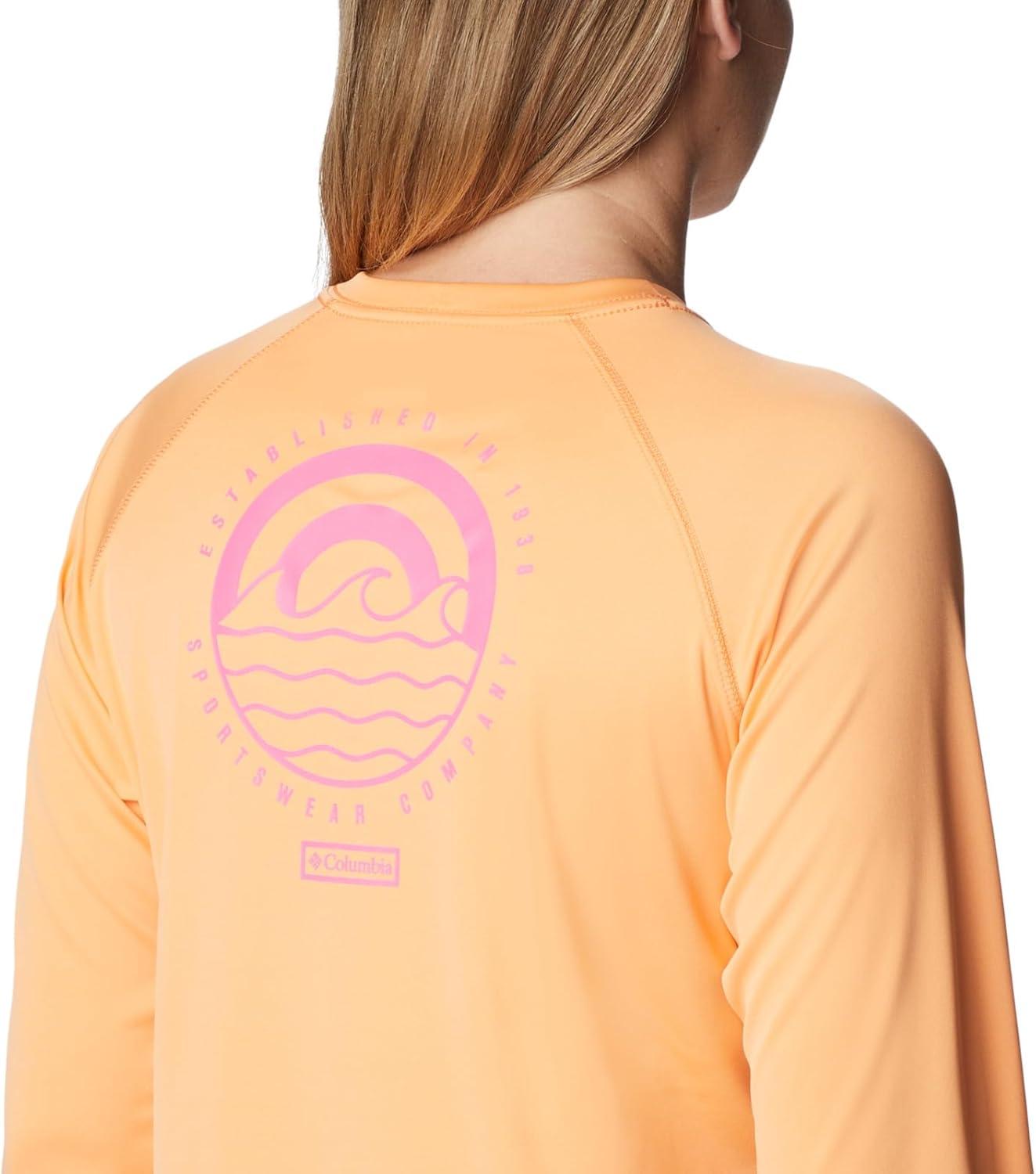 imageColumbia Womens Fork Stream Long Sleeve ShirtPeachWild Geranium Graphic