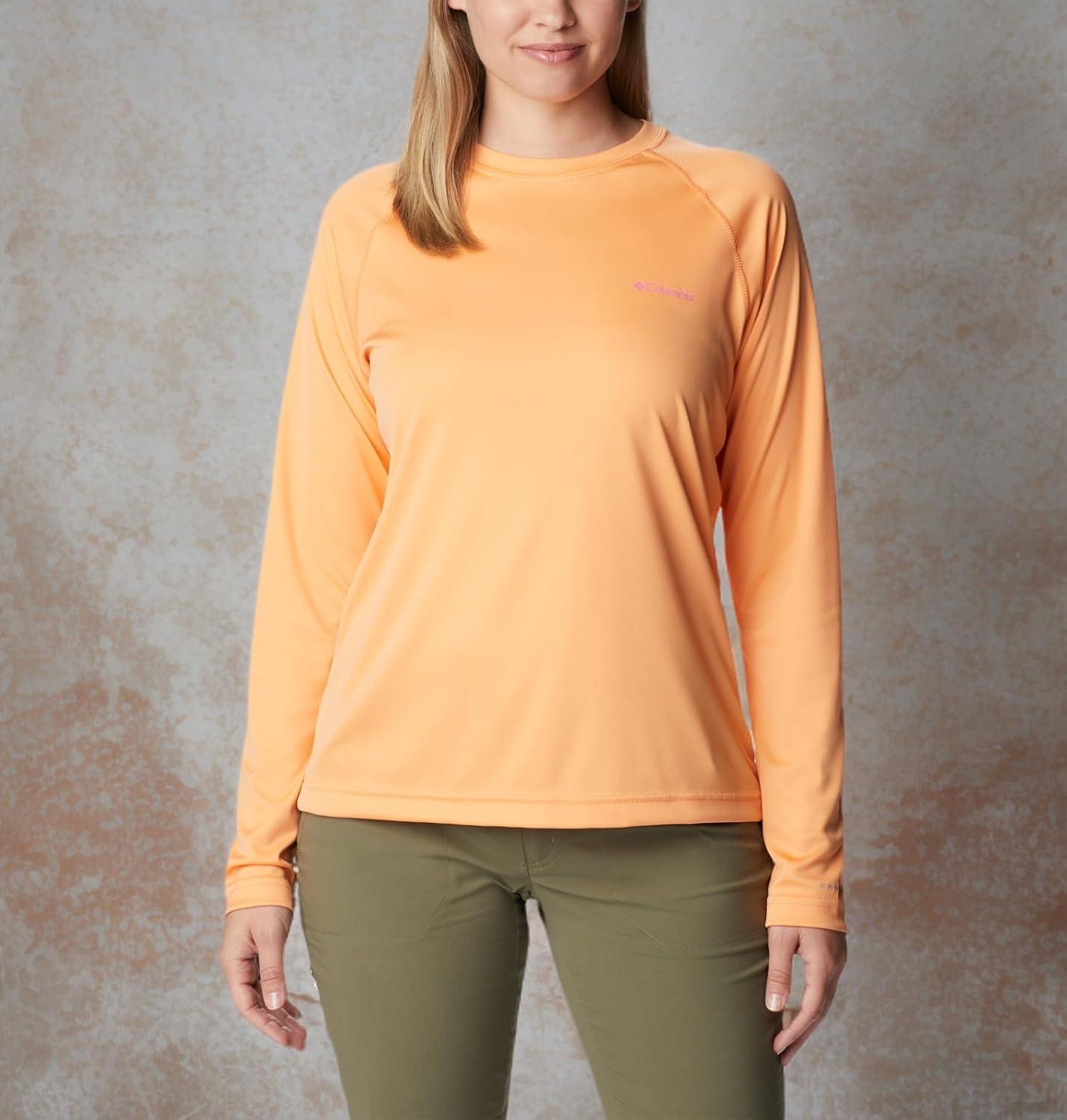 imageColumbia Womens Fork Stream Long Sleeve ShirtPeachWild Geranium Graphic