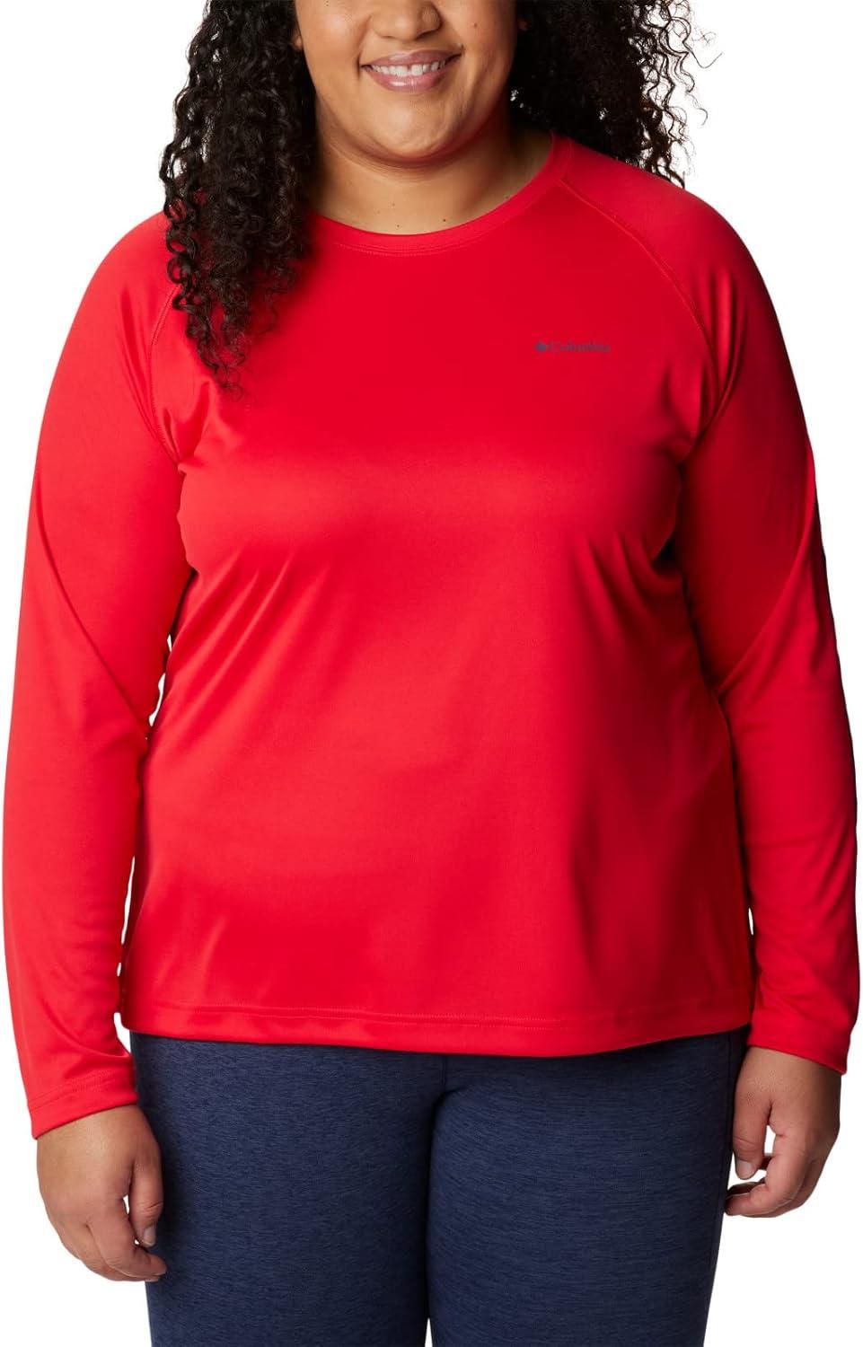imageColumbia Womens Fork Stream Long Sleeve ShirtRed LilyNocturnal Logo