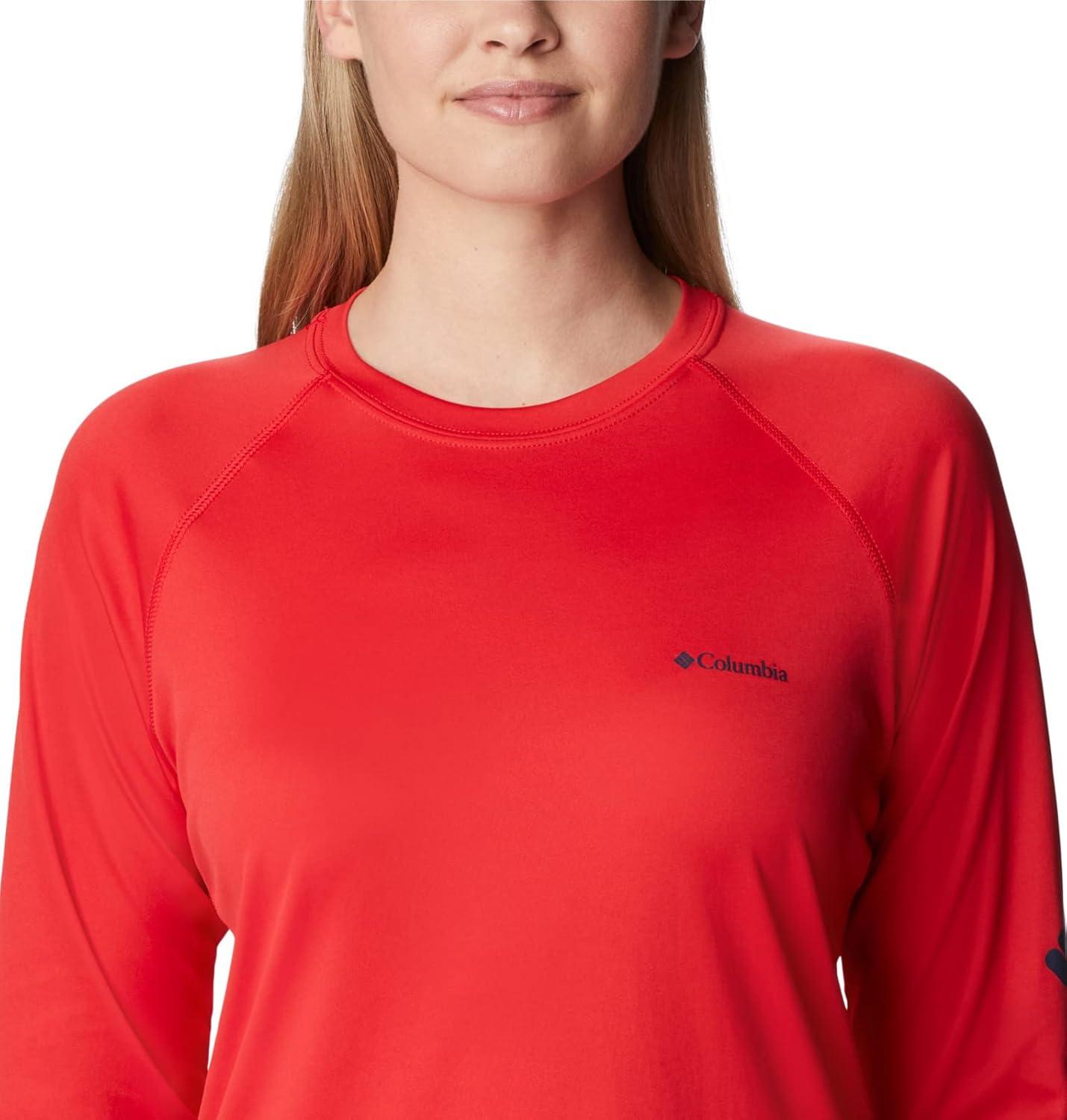 imageColumbia Womens Fork Stream Long Sleeve ShirtRed LilyNocturnal Logo