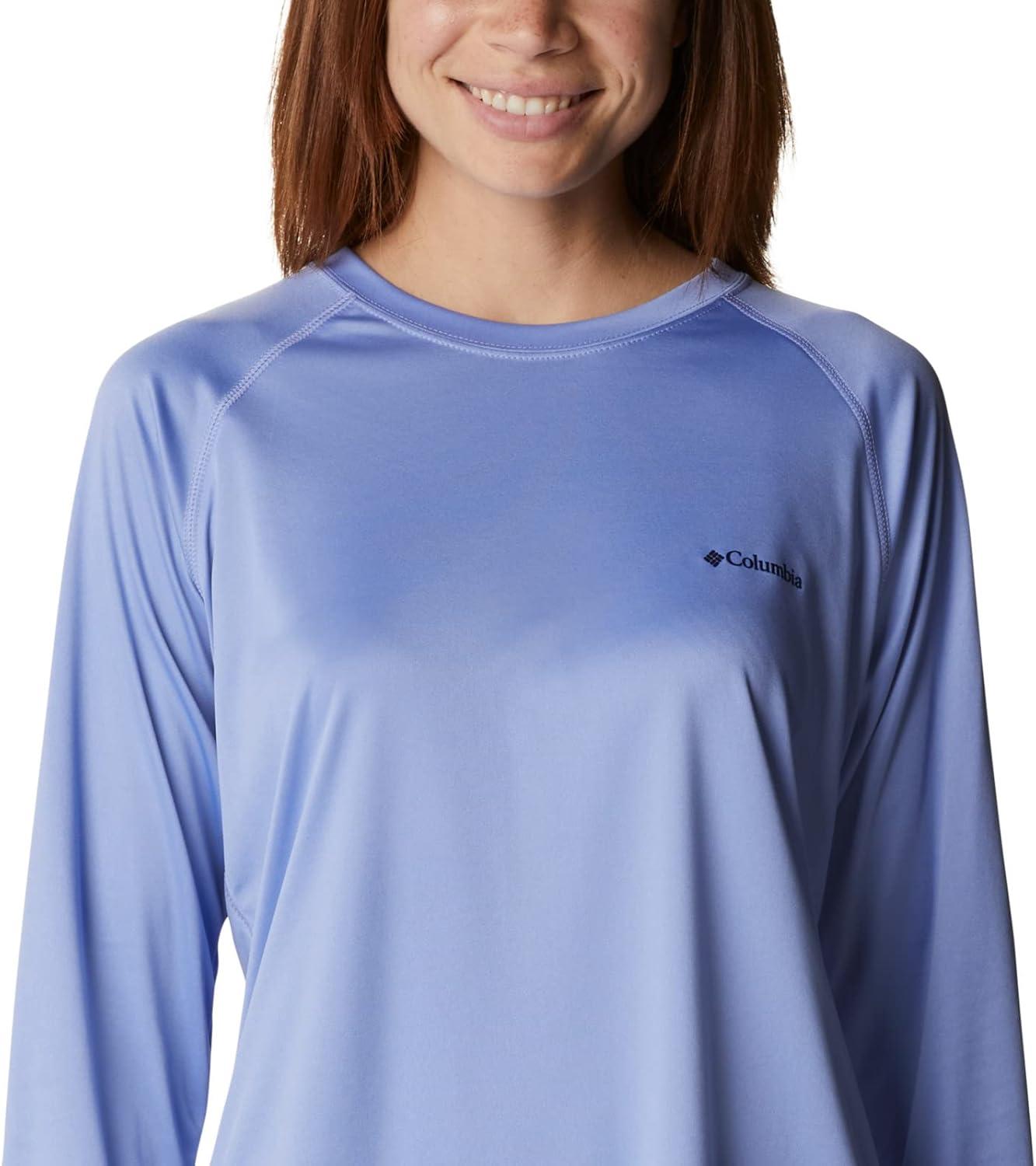 imageColumbia Womens Fork Stream Long Sleeve ShirtSerenityDark Nocturnal Logo