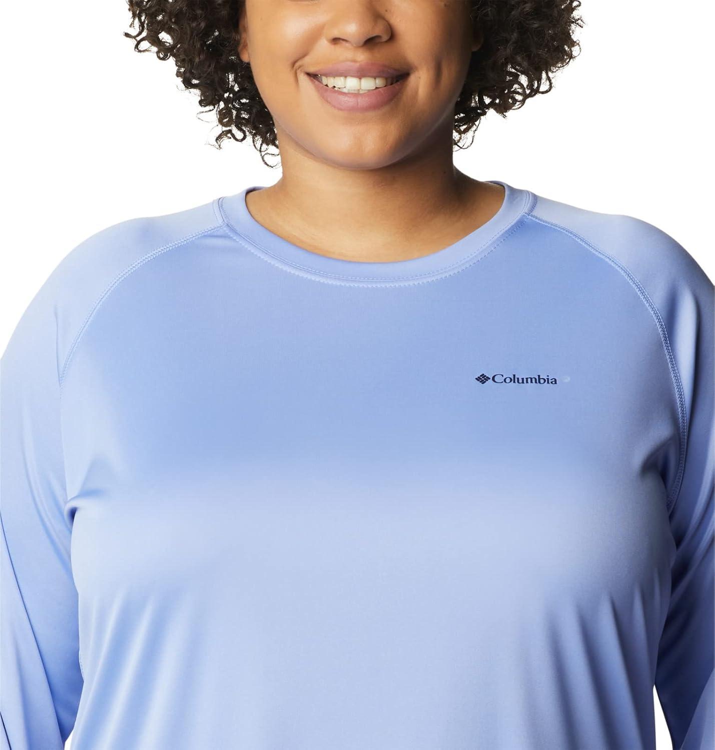 imageColumbia Womens Fork Stream Long Sleeve ShirtSerenityDark Nocturnal Logo