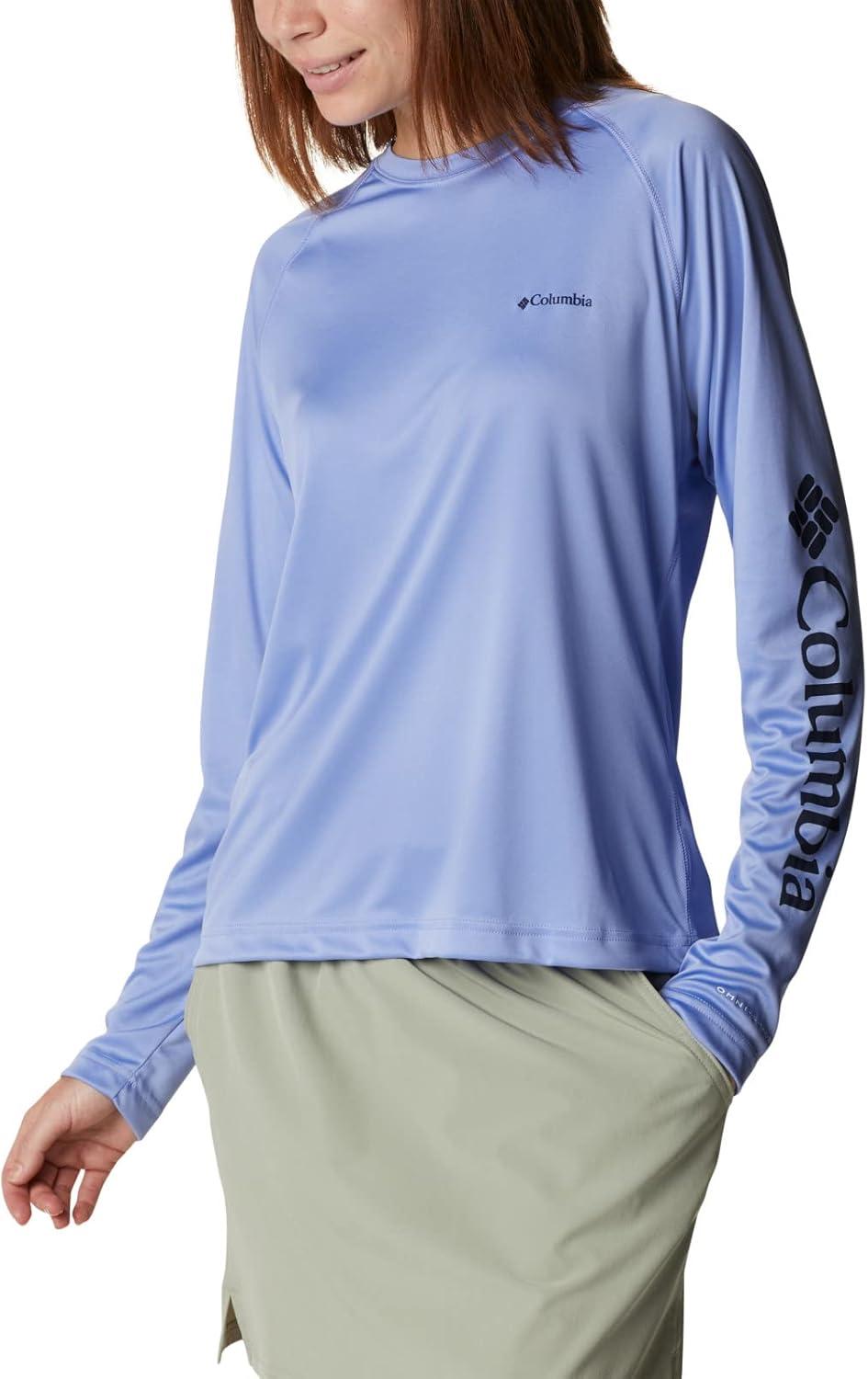 imageColumbia Womens Fork Stream Long Sleeve ShirtSerenityDark Nocturnal Logo