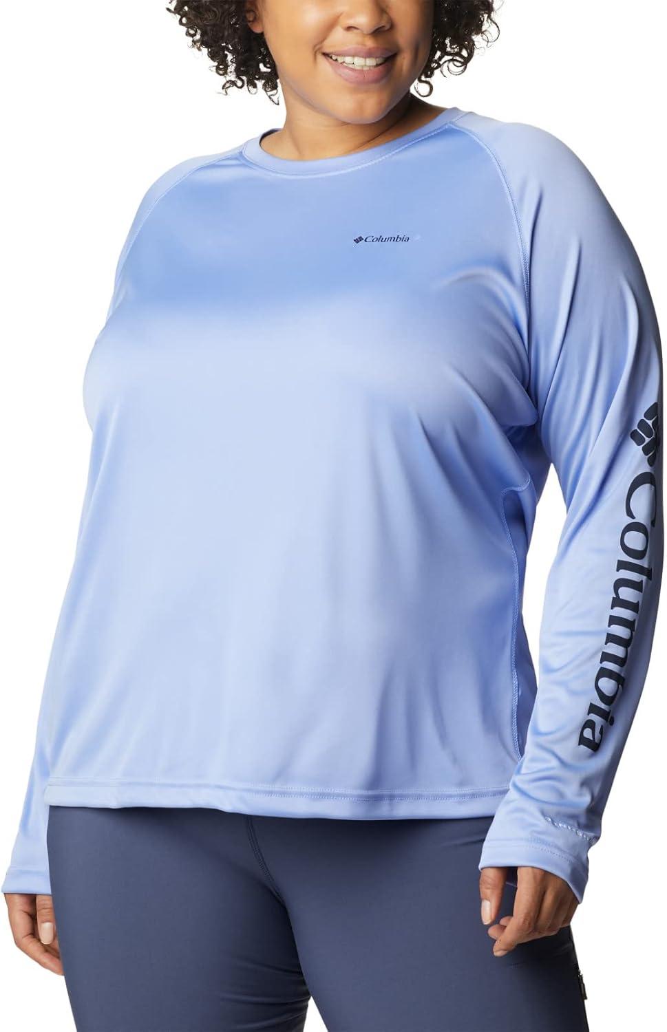 imageColumbia Womens Fork Stream Long Sleeve ShirtSerenityDark Nocturnal Logo