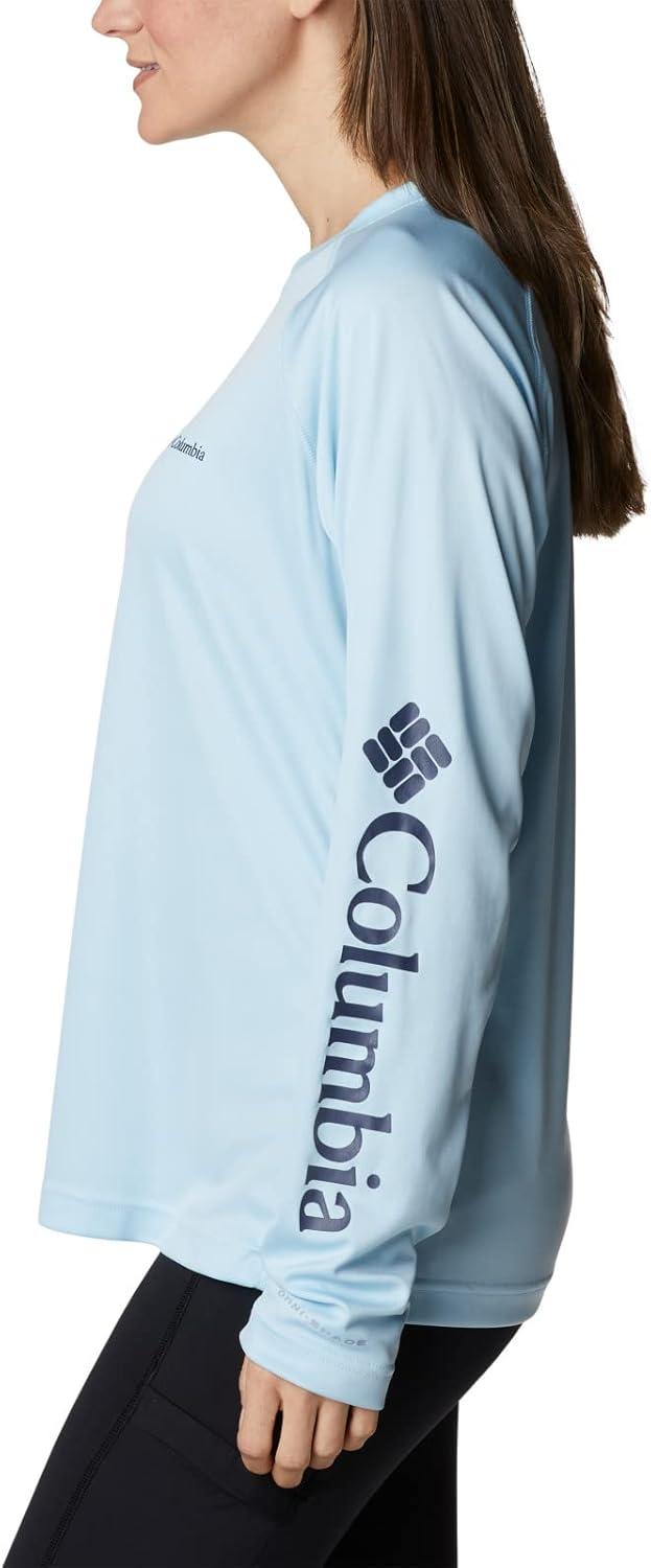 imageColumbia Womens Fork Stream Long Sleeve ShirtSpring BlueNocturnal Logo