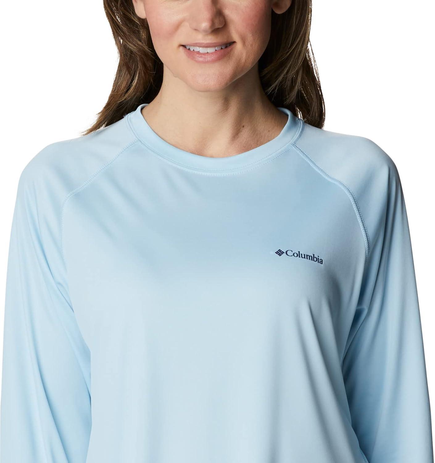 imageColumbia Womens Fork Stream Long Sleeve ShirtSpring BlueNocturnal Logo