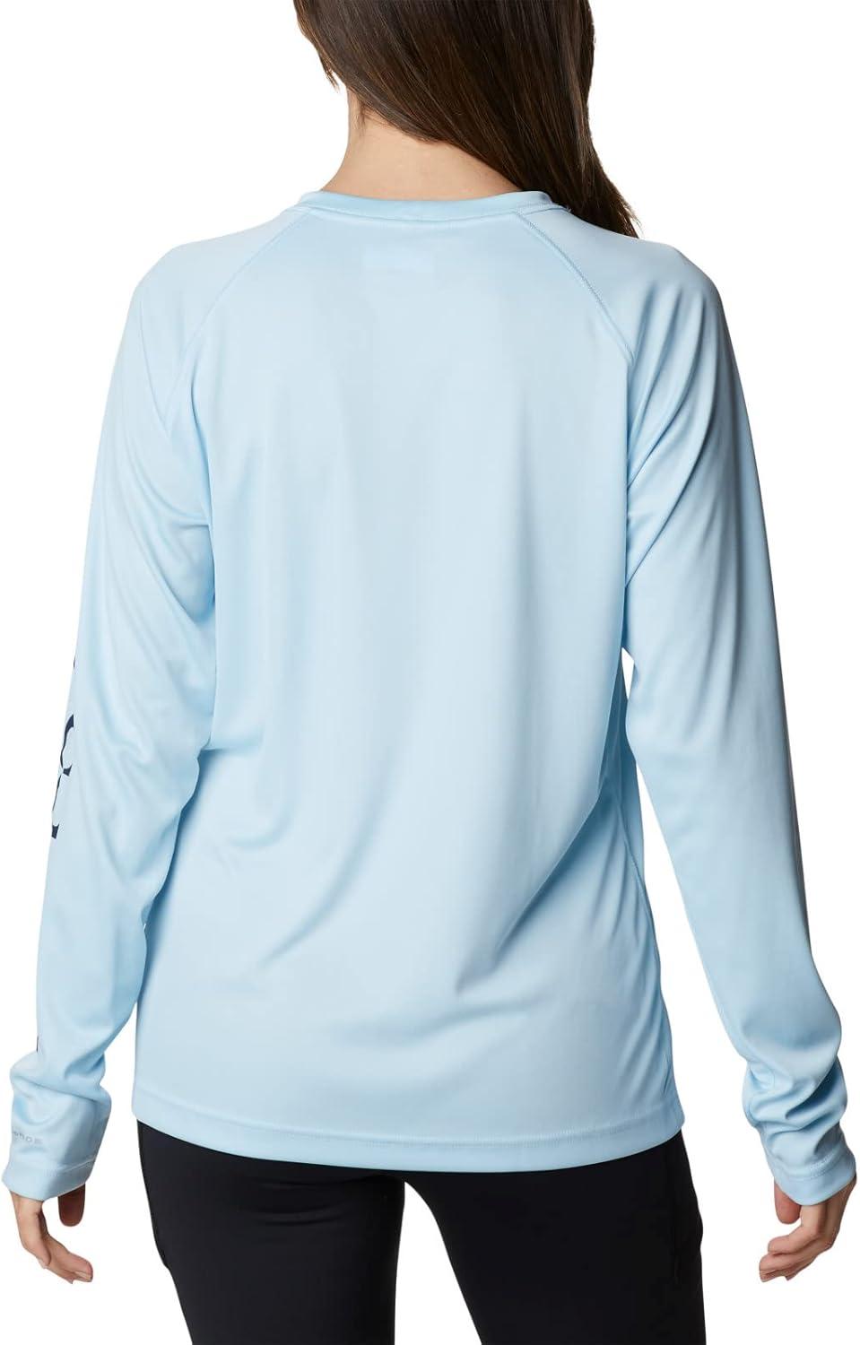 imageColumbia Womens Fork Stream Long Sleeve ShirtSpring BlueNocturnal Logo