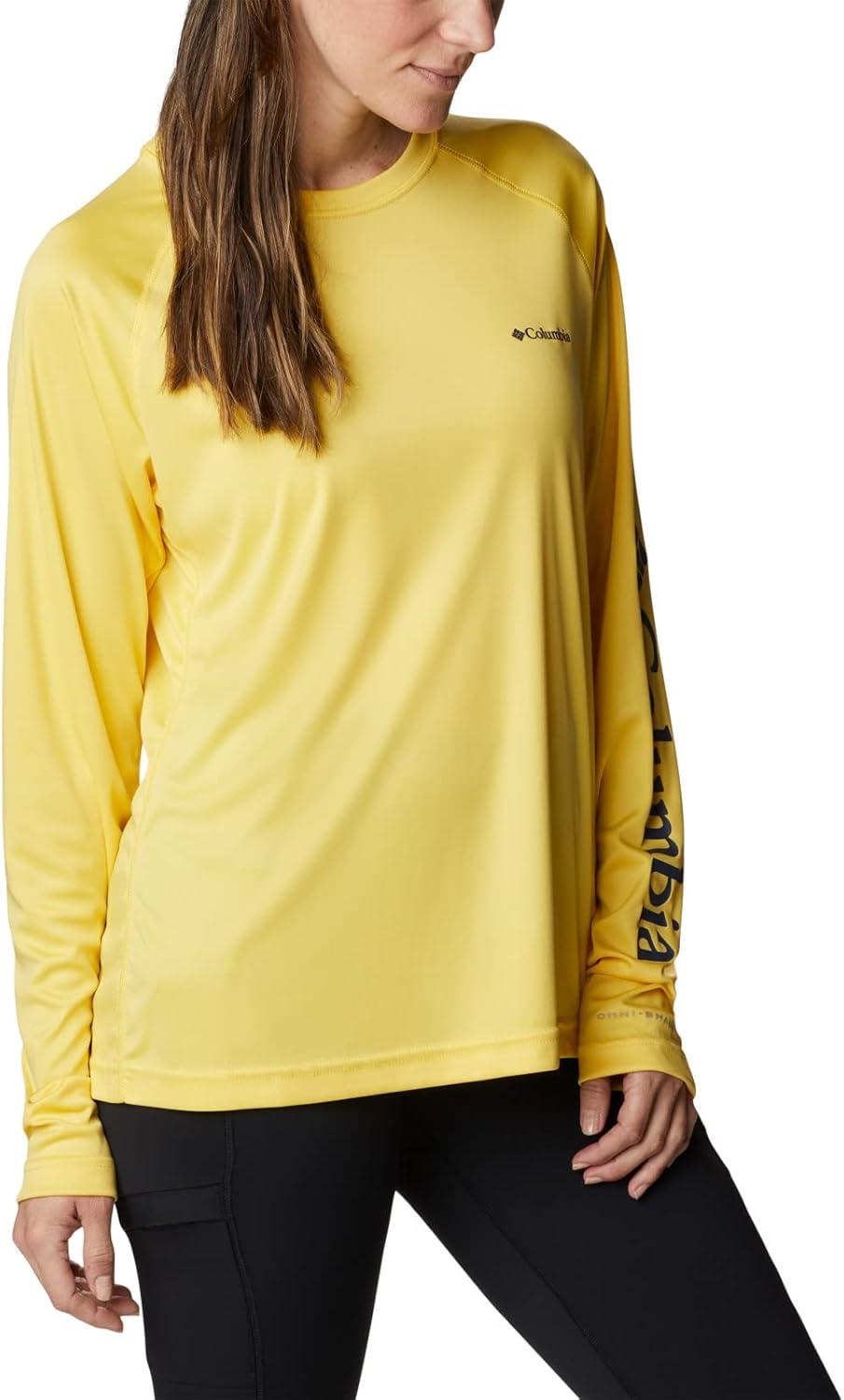 imageColumbia Womens Fork Stream Long Sleeve ShirtSun GlowNocturnal Logo
