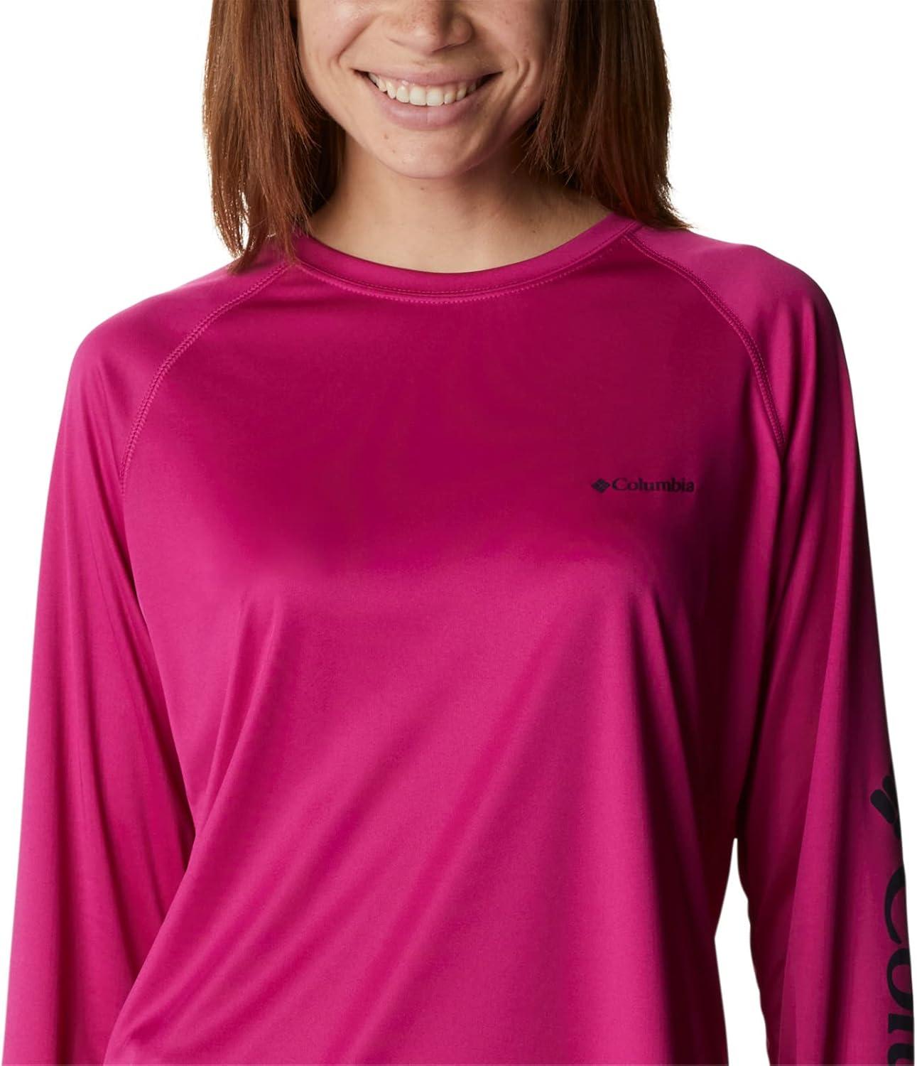 imageColumbia Womens Fork Stream Long Sleeve ShirtWild FuchsiaDark Nocturnal Logo