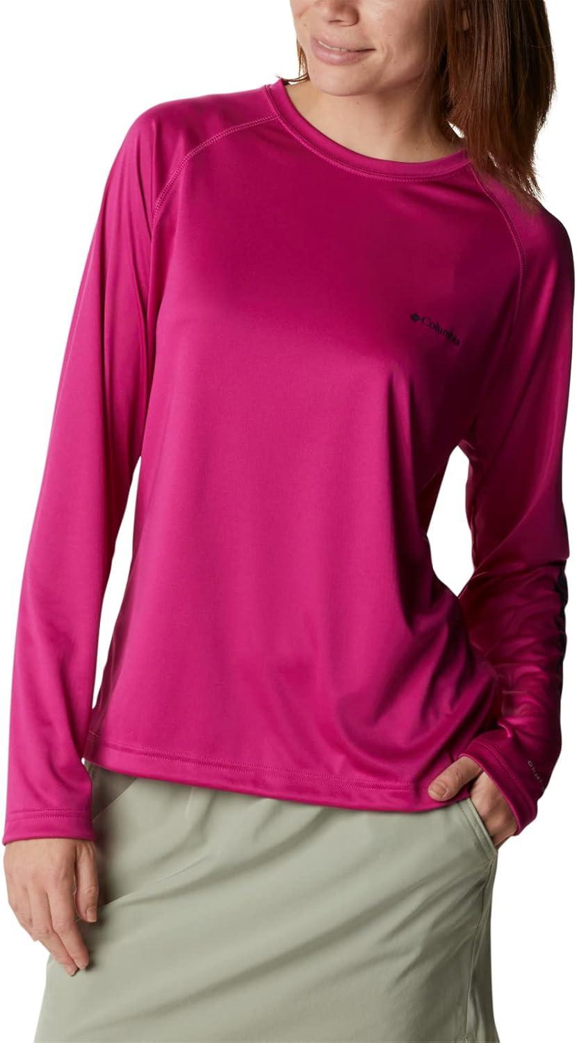 imageColumbia Womens Fork Stream Long Sleeve ShirtWild FuchsiaDark Nocturnal Logo