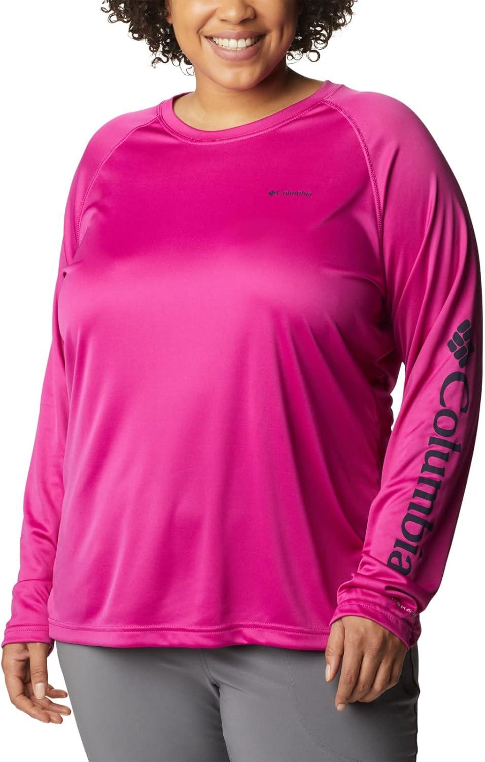 imageColumbia Womens Fork Stream Long Sleeve ShirtWild FuchsiaDark Nocturnal Logo