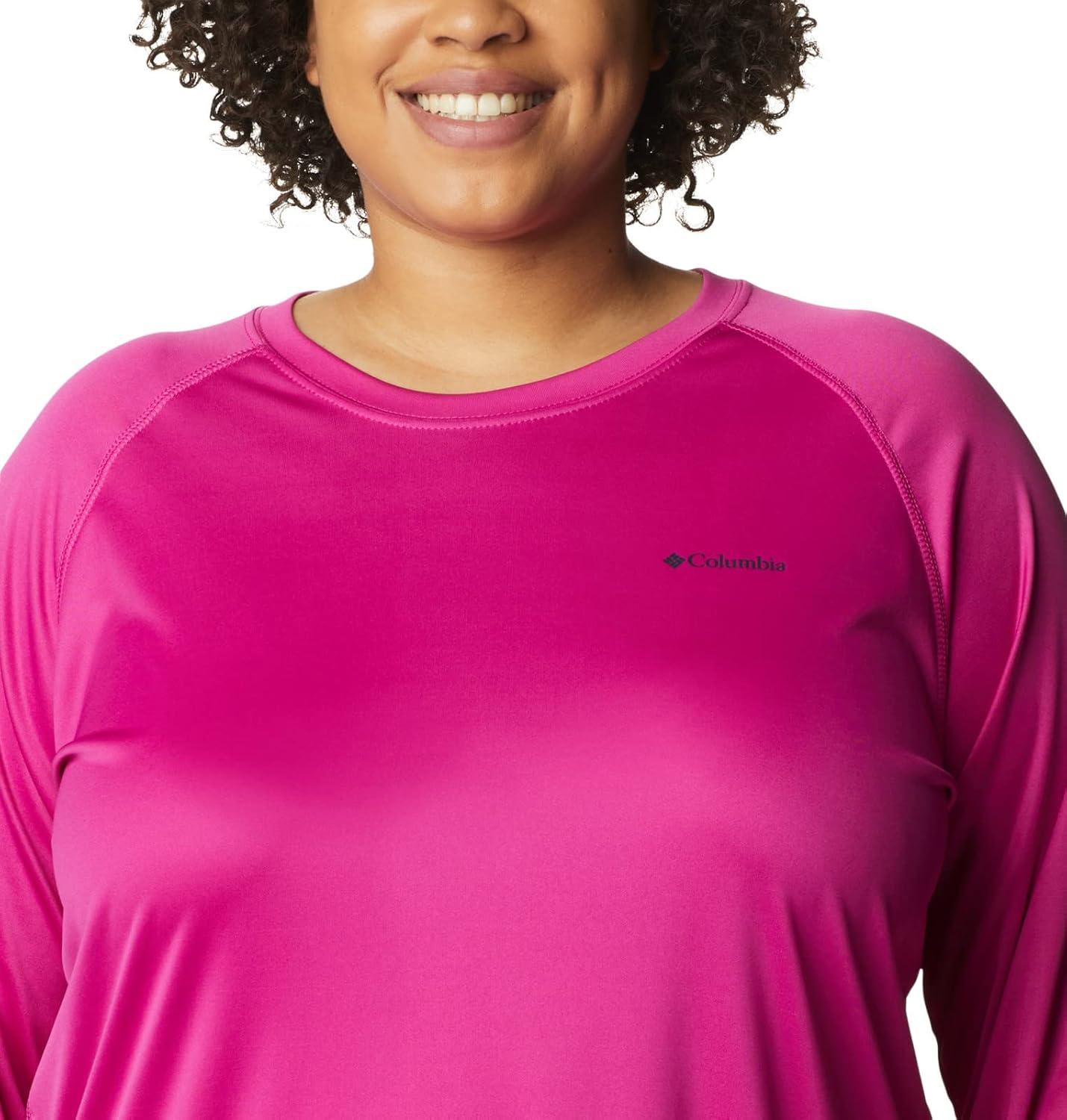 imageColumbia Womens Fork Stream Long Sleeve ShirtWild FuchsiaDark Nocturnal Logo