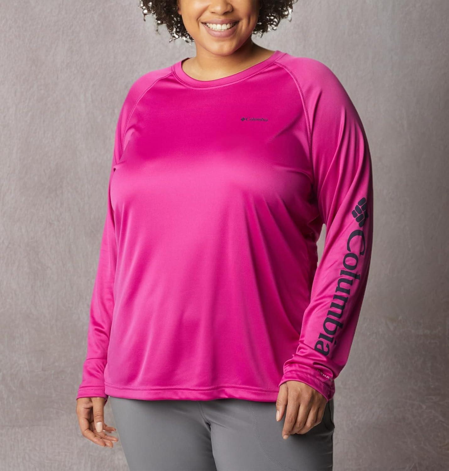 imageColumbia Womens Fork Stream Long Sleeve ShirtWild FuchsiaDark Nocturnal Logo