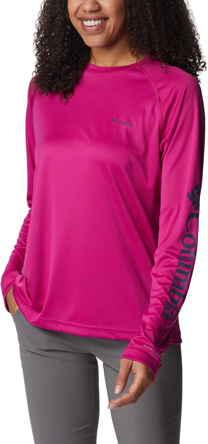 imageColumbia Womens Fork Stream Long Sleeve ShirtWild FuchsiaNocturnal Logo