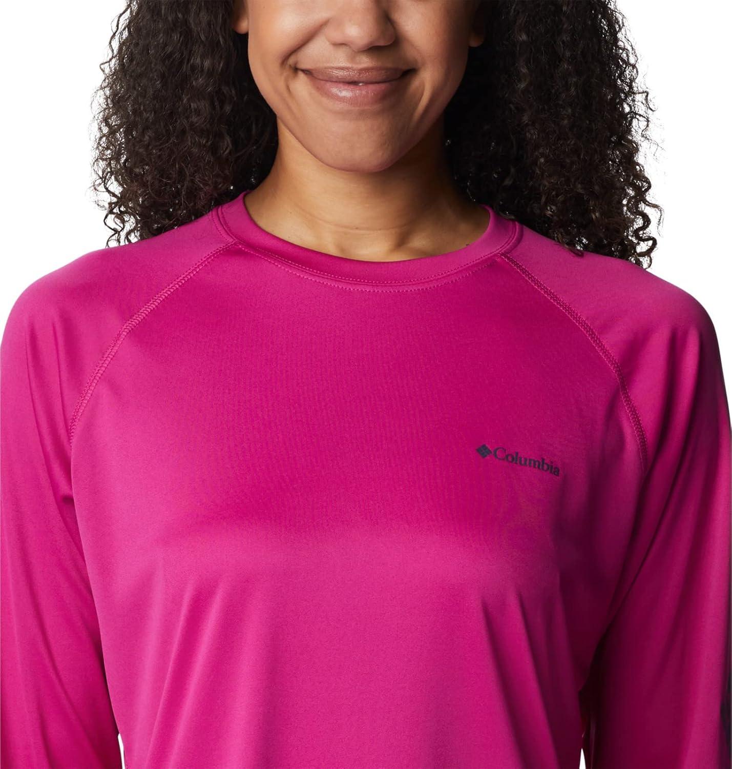 imageColumbia Womens Fork Stream Long Sleeve ShirtWild FuchsiaNocturnal Logo