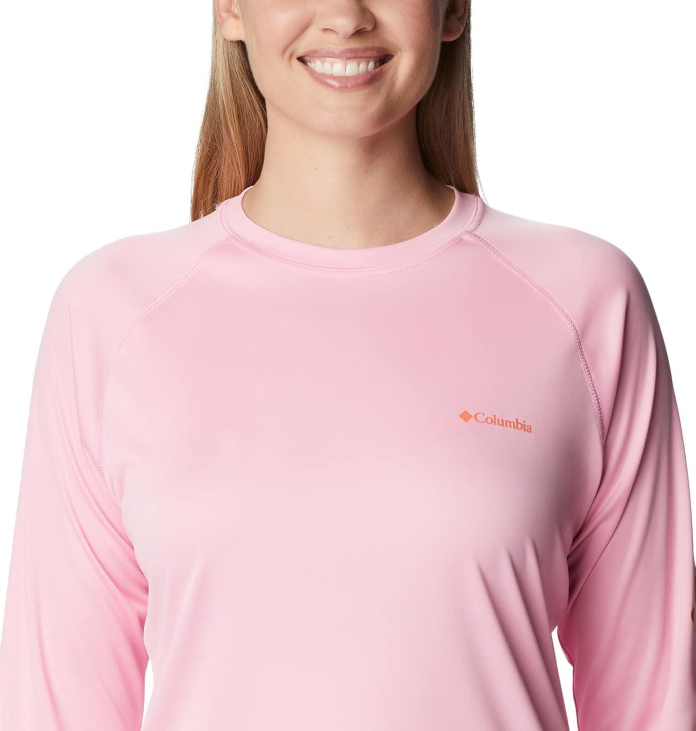 imageColumbia Womens Fork Stream Long Sleeve ShirtWild RoseSunset Orange Logo