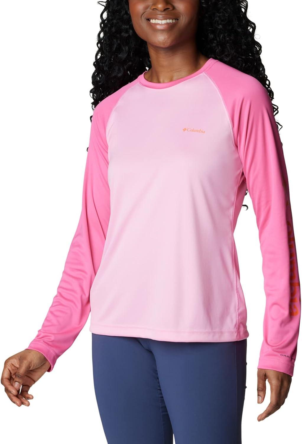 imageColumbia Womens Fork Stream Long Sleeve ShirtWild RoseSunset Orange Logo