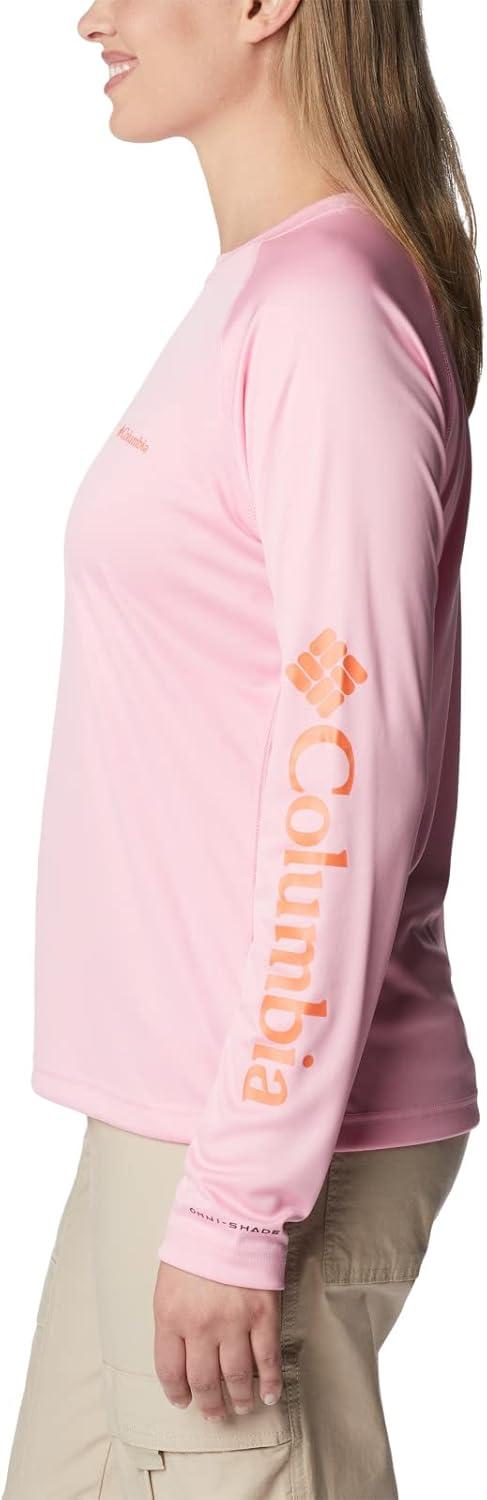 imageColumbia Womens Fork Stream Long Sleeve ShirtWild RoseSunset Orange Logo