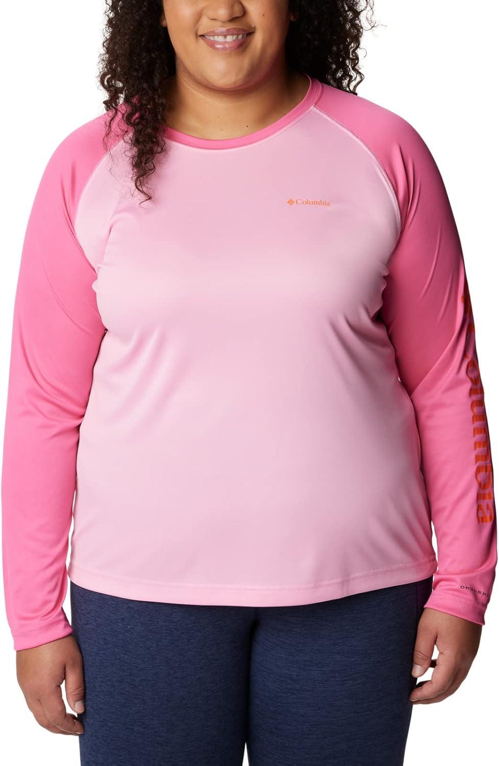 imageColumbia Womens Fork Stream Long Sleeve ShirtWild RoseSunset Orange Logo