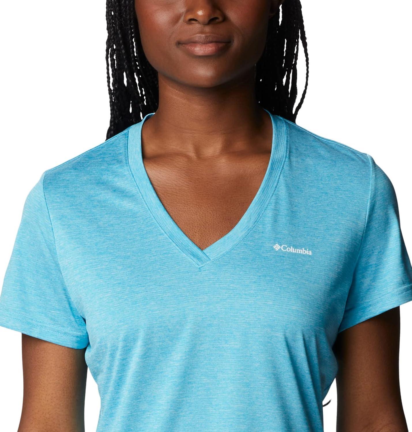 imageColumbia Womens Hike Short Sleeve V NeckHiking ShirtAtoll