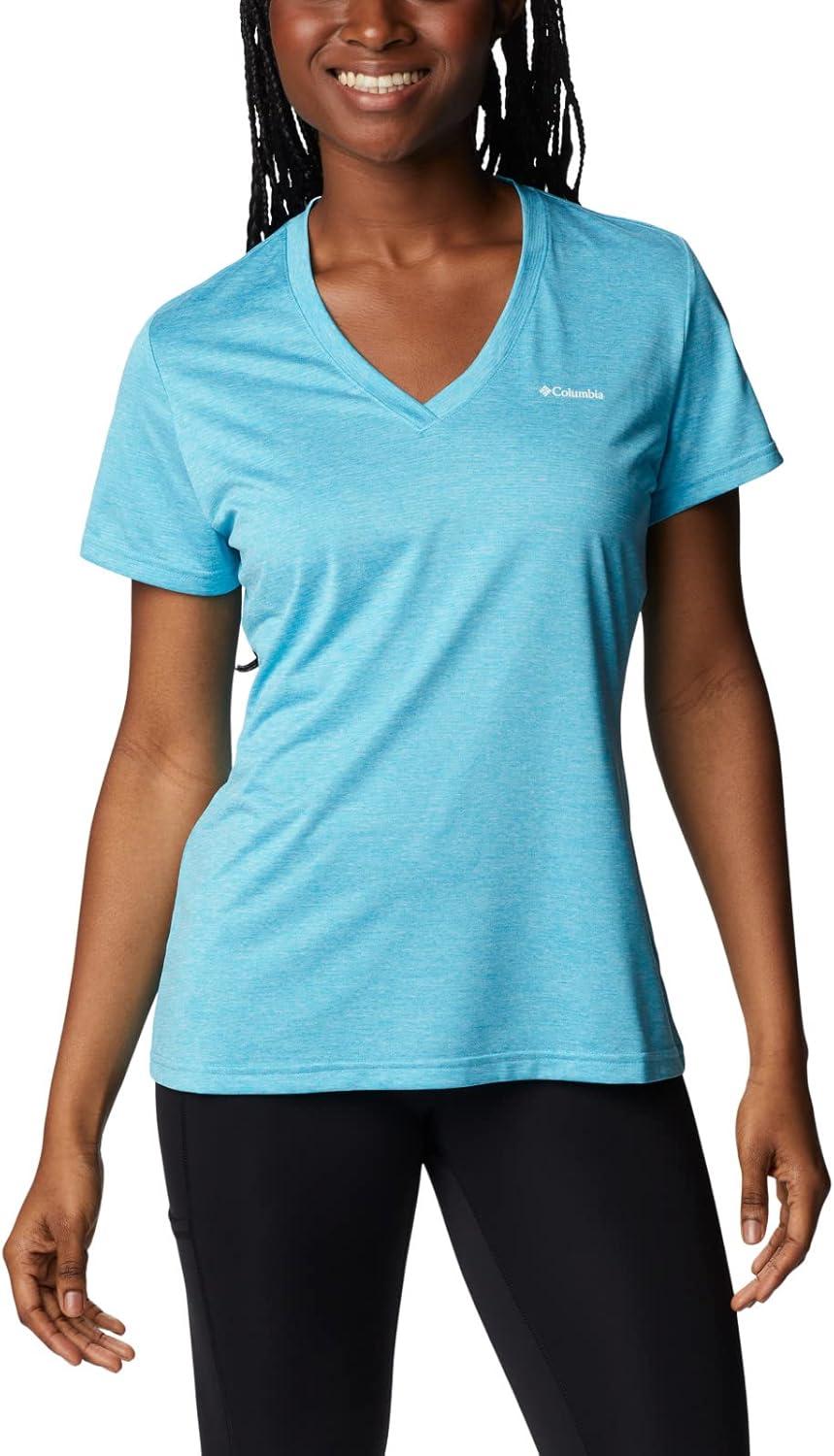 imageColumbia Womens Hike Short Sleeve V NeckHiking ShirtAtoll