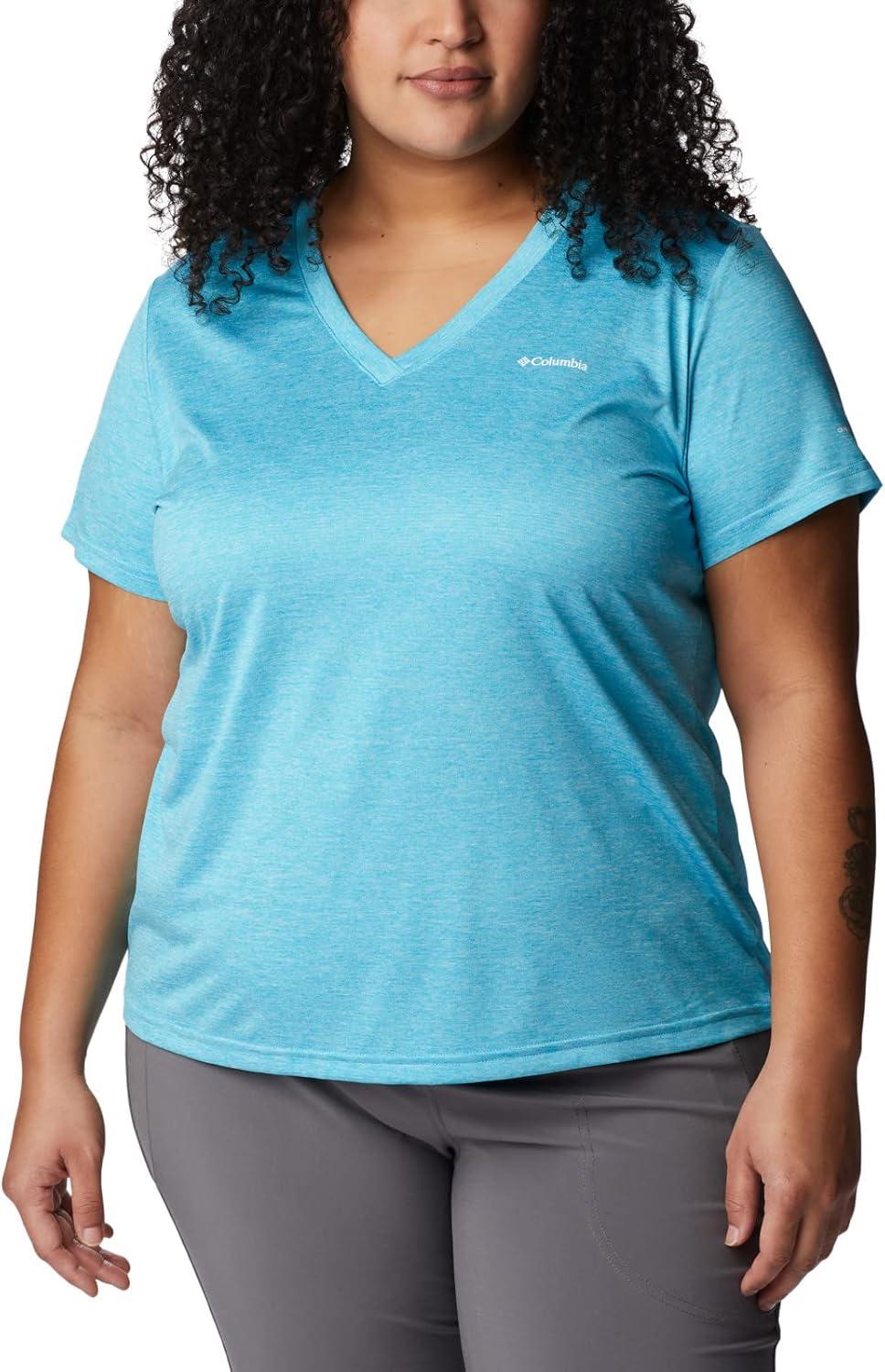 imageColumbia Womens Hike Short Sleeve V NeckHiking ShirtAtoll