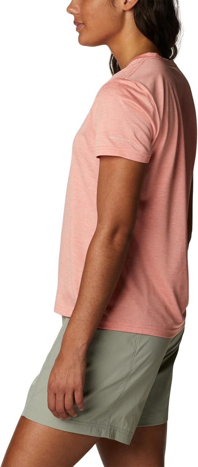 imageColumbia Womens Hike Short Sleeve V NeckHiking ShirtCoral Reef Heather