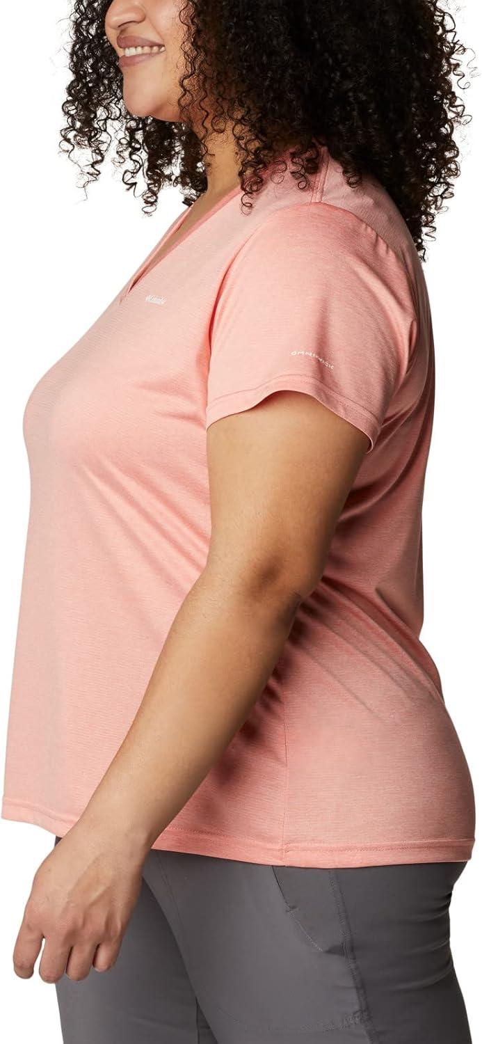 imageColumbia Womens Hike Short Sleeve V NeckHiking ShirtCoral Reef Heather