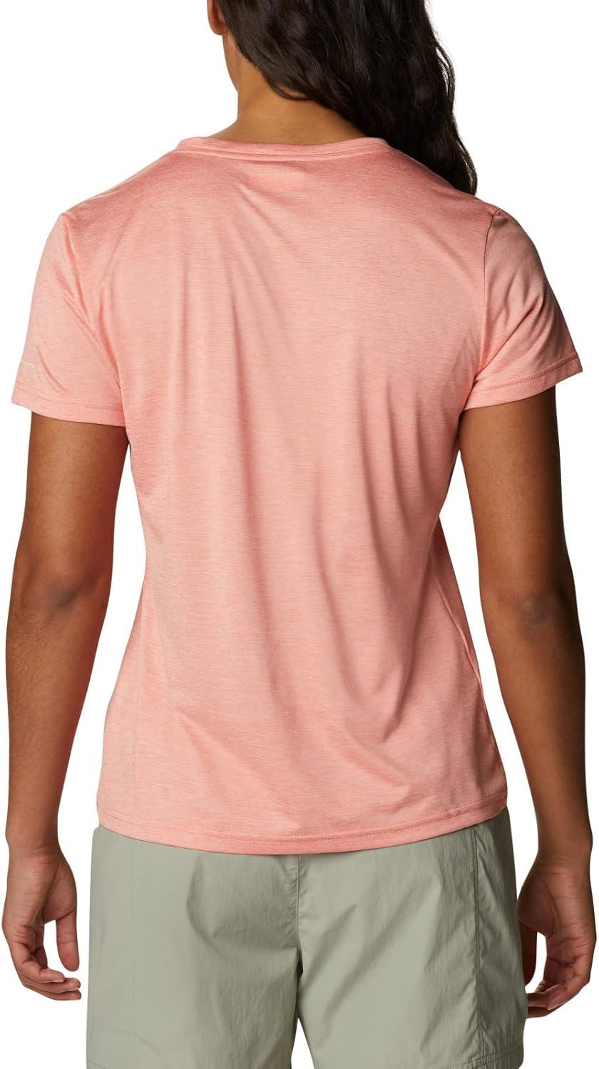 imageColumbia Womens Hike Short Sleeve V NeckHiking ShirtCoral Reef Heather