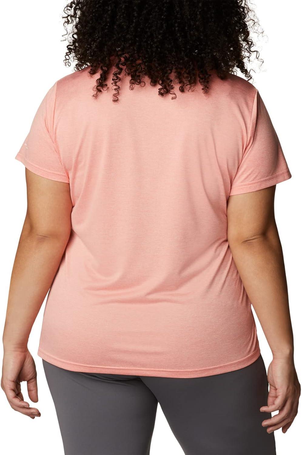 imageColumbia Womens Hike Short Sleeve V NeckHiking ShirtCoral Reef Heather