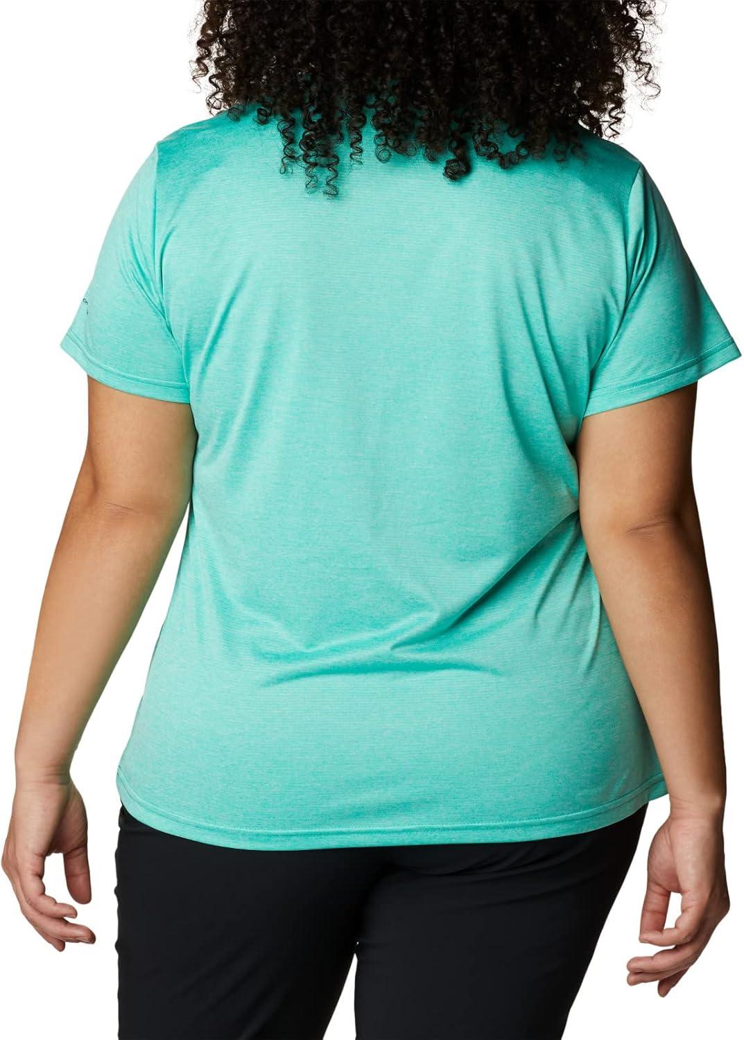 imageColumbia Womens Hike Short Sleeve V NeckHiking ShirtElectric Turquoise Heather