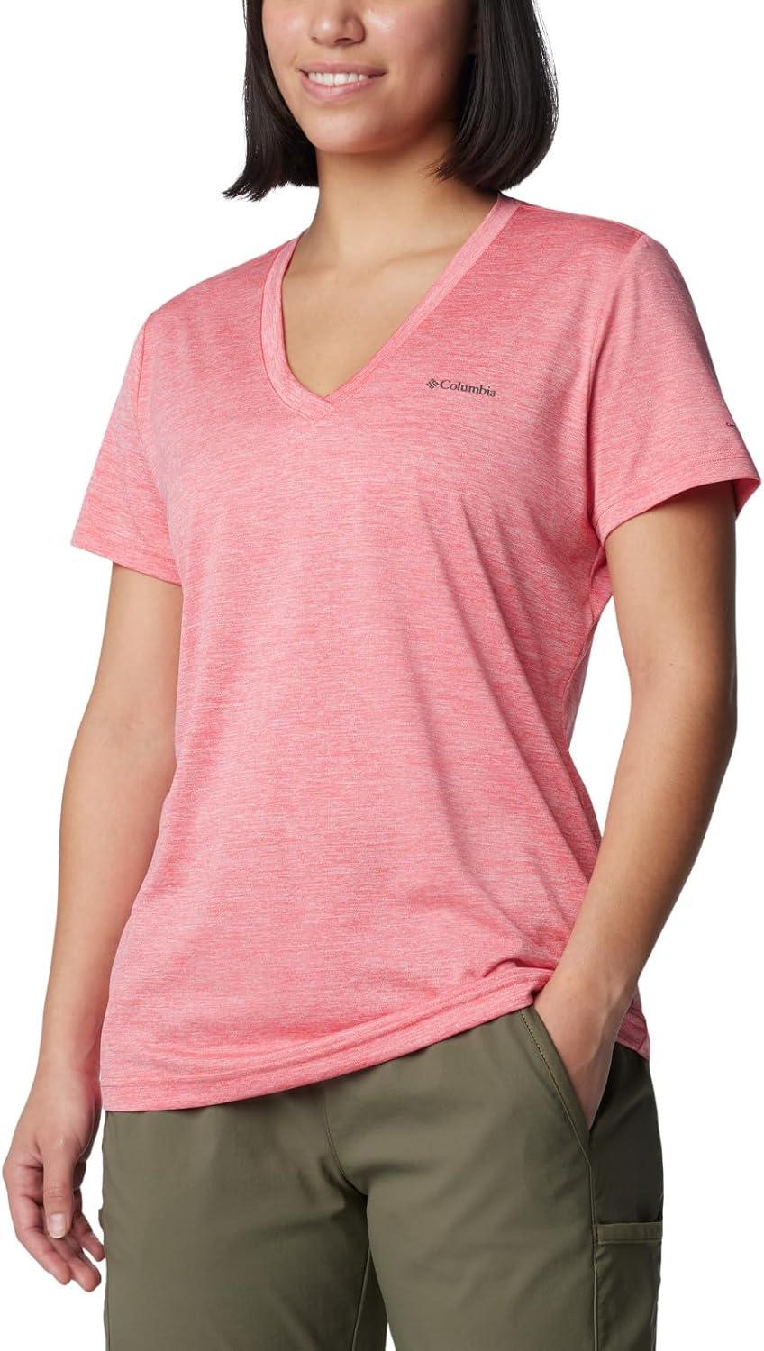 imageColumbia Womens Hike Short Sleeve V NeckHiking ShirtJuicy Heather