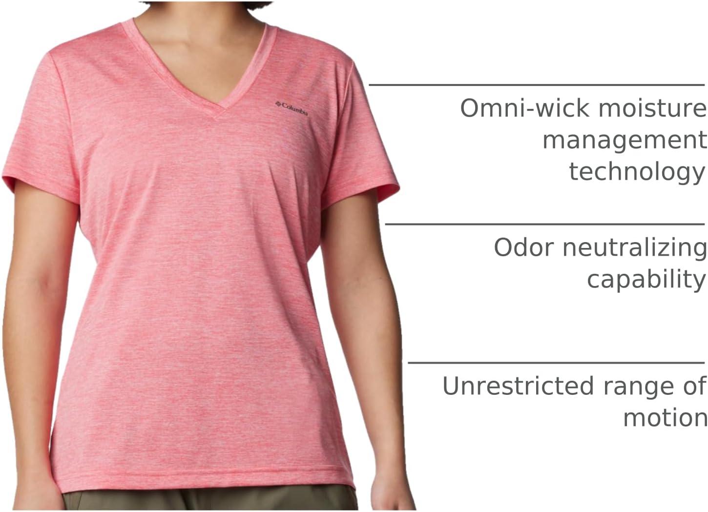 imageColumbia Womens Hike Short Sleeve V NeckHiking ShirtJuicy Heather